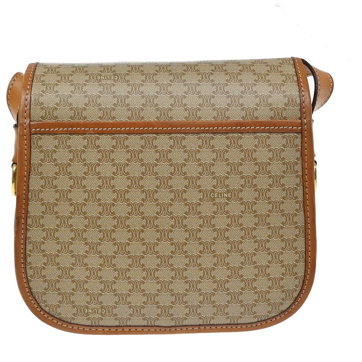 Celine Vintage Macadam Canvas And Leather Beige Canvas Shoulder Bag Bag (Pre-Owned)