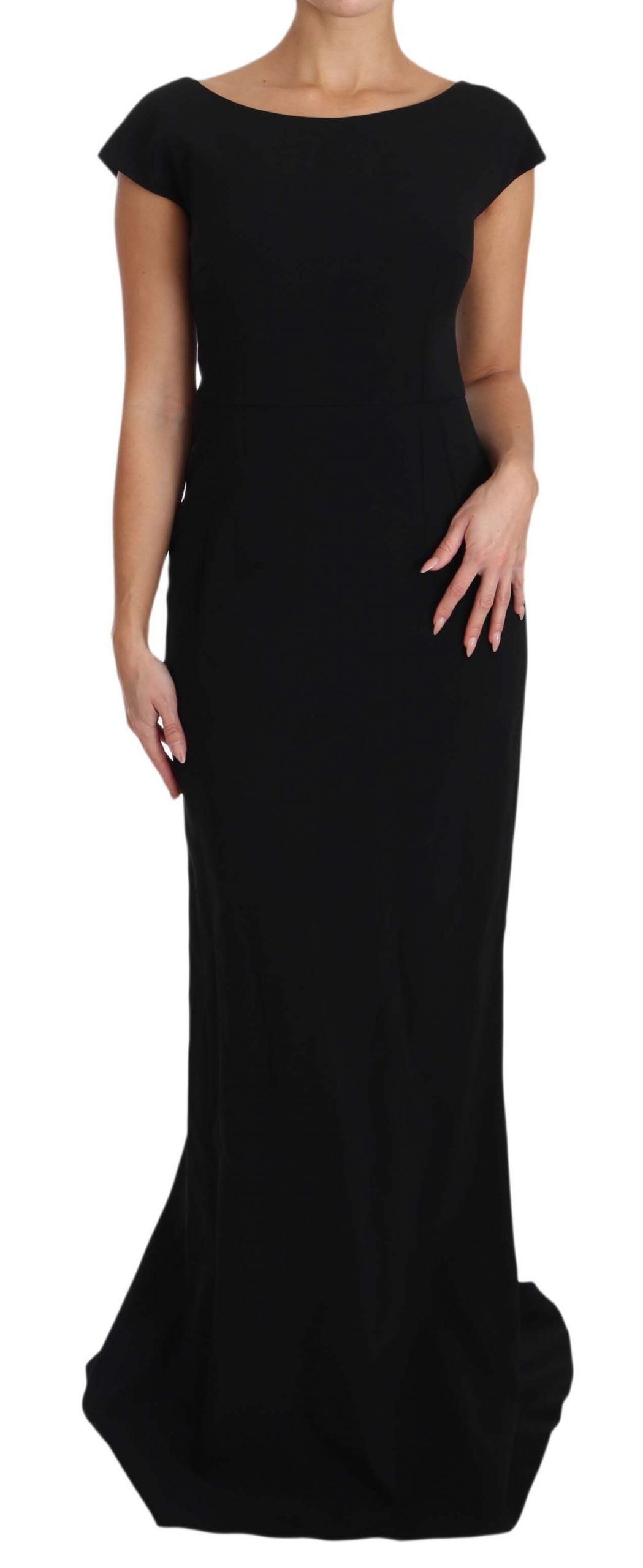 Dolce & Gabbana Black Stretch Fit Flare Gown Women's Maxi