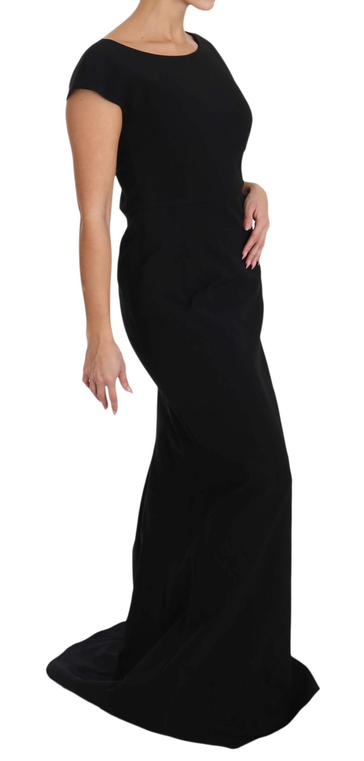 Dolce & Gabbana Black Stretch Fit Flare Gown Women's Maxi