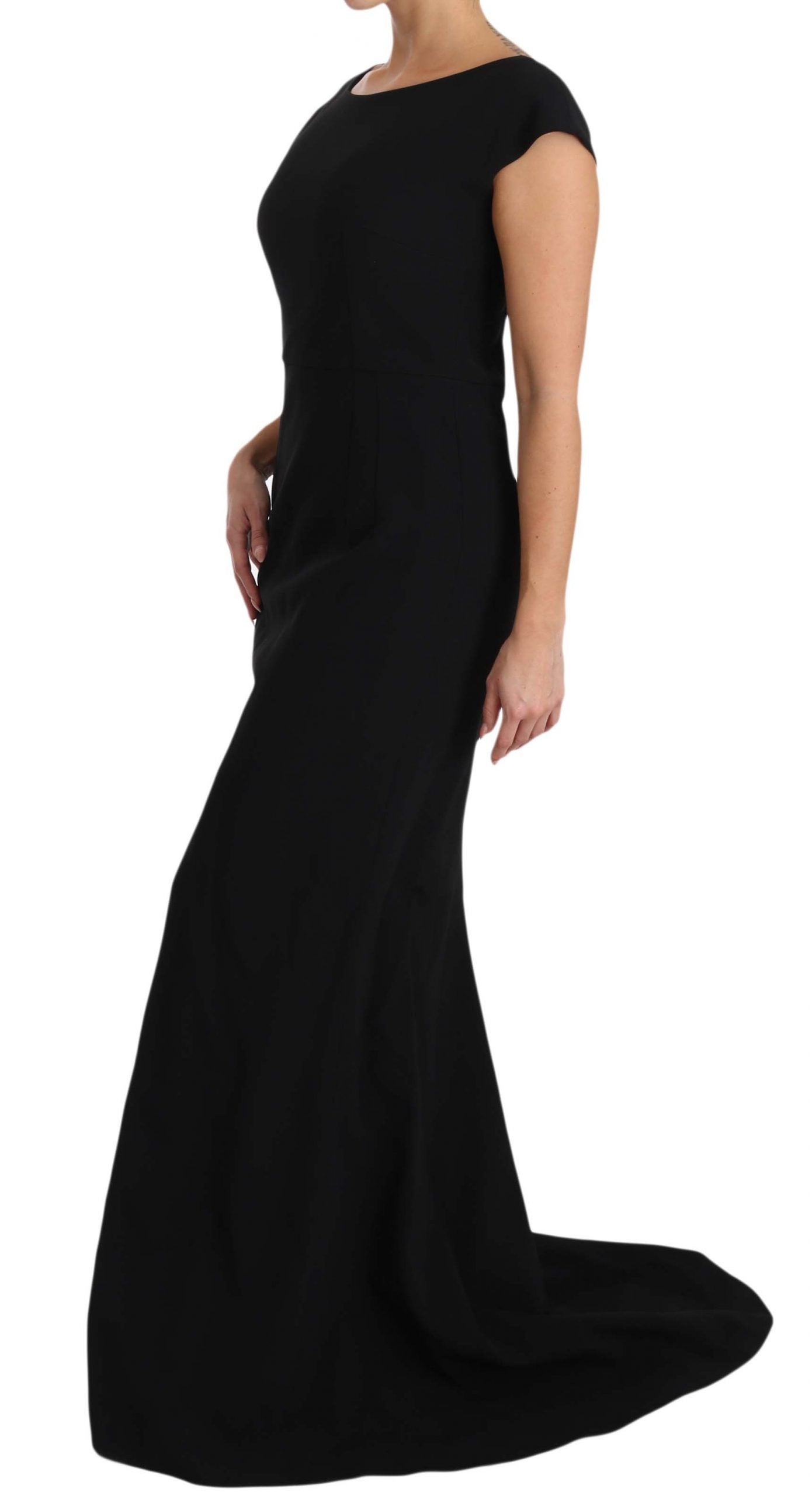 Dolce & Gabbana Black Stretch Fit Flare Gown Women's Maxi
