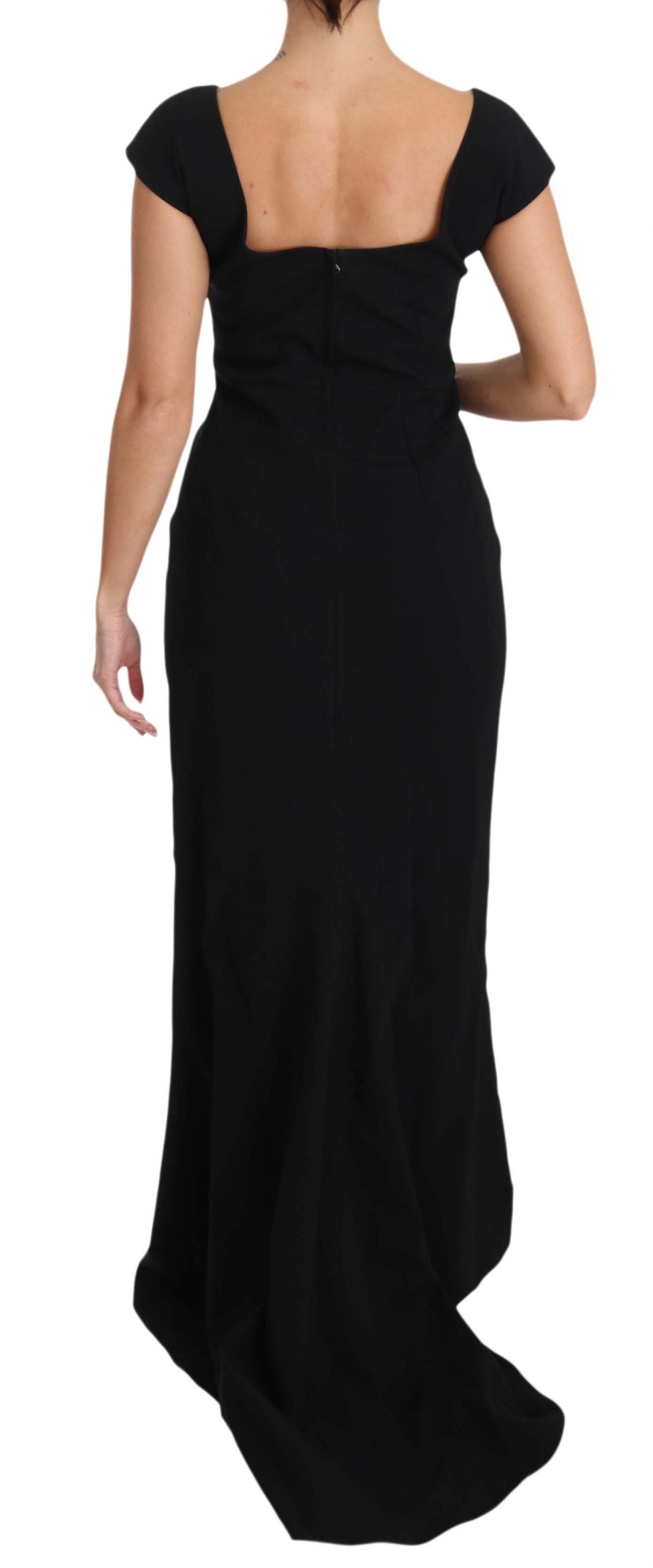 Dolce & Gabbana Black Stretch Fit Flare Gown Women's Maxi