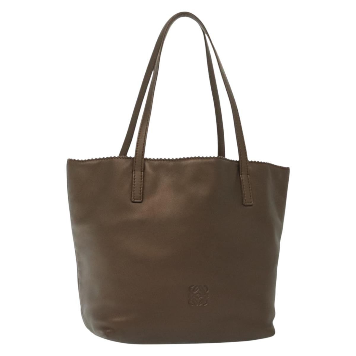 Loewe Anagram Leather Brown Leather Handbag (Pre-Owned)