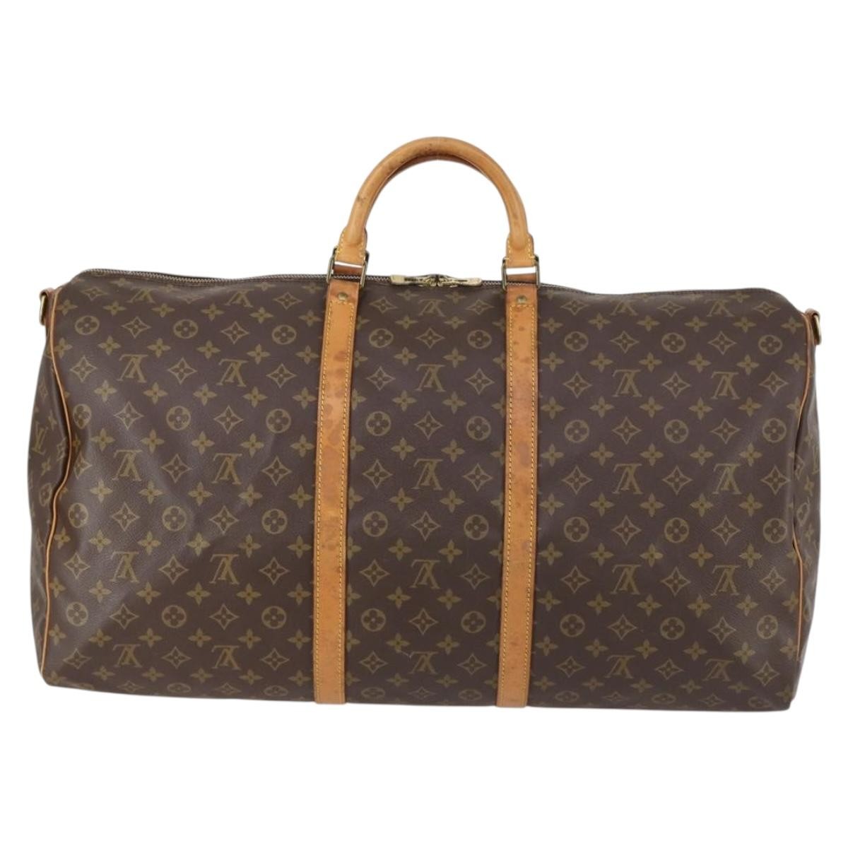 Louis Vuitton Keepall Bandouliere Monogram Canvas Brown Canvas Travel Bag Bag (Pre-Owned)