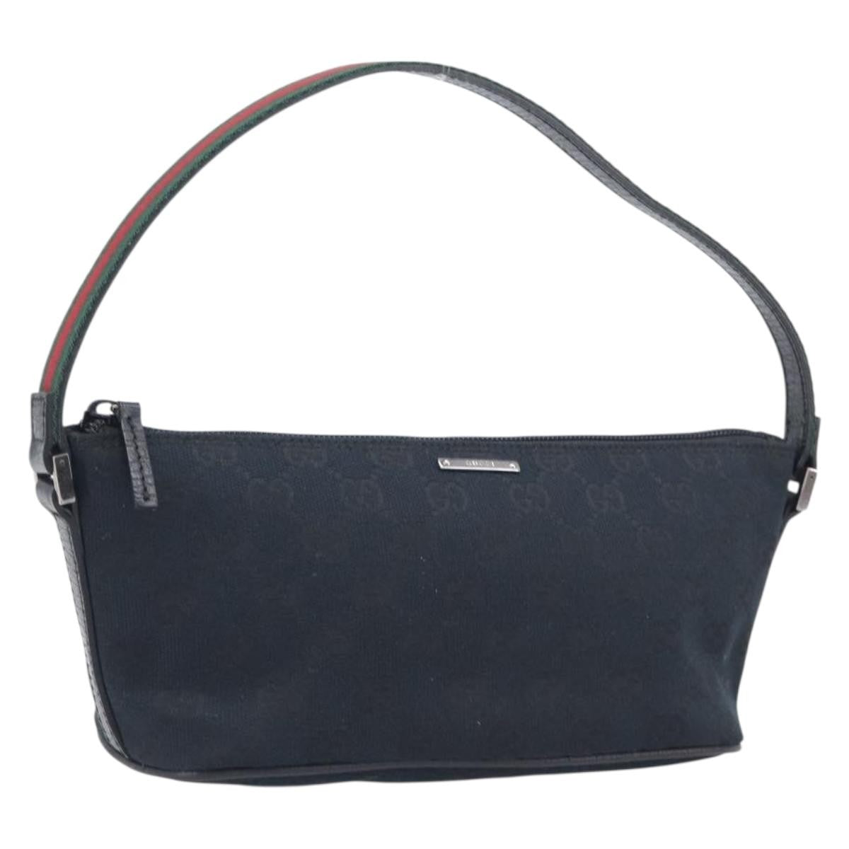 Gucci Zipped Pochette Gg Canvas Black Canvas Shoulder Bag Bag (Pre-Owned)