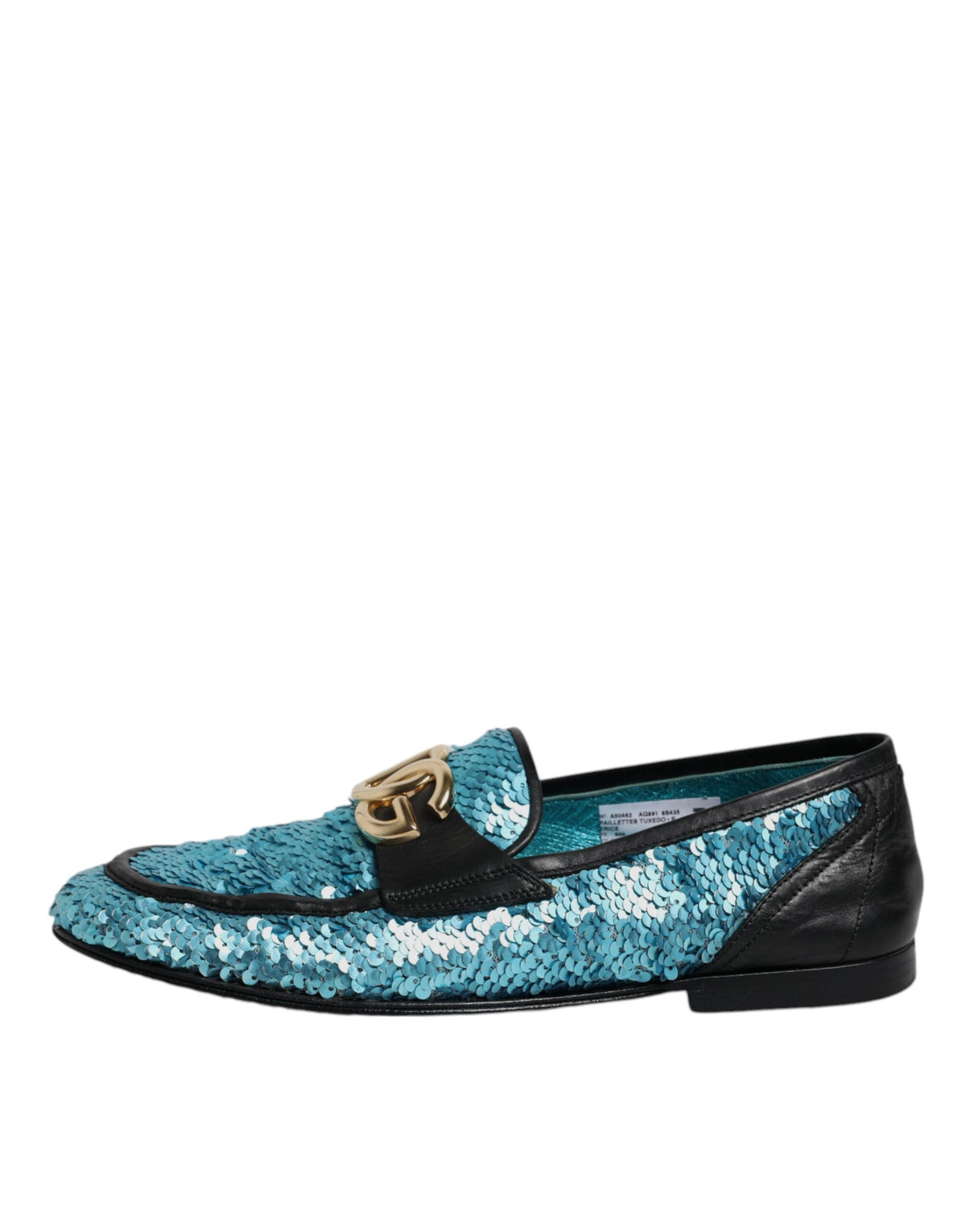 Dolce & Gabbana Blue Sequined Loafers Formal Dress Men's Shoes (Pre-Owned)