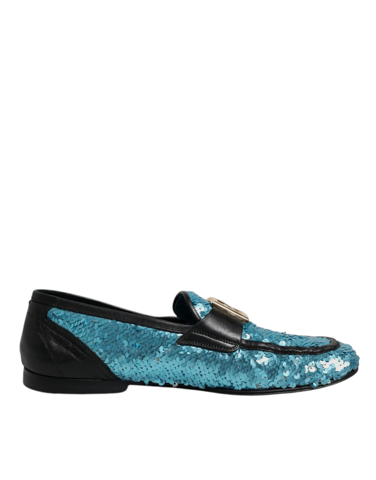 Dolce & Gabbana Blue Sequined Loafers Formal Dress Men's Shoes (Pre-Owned)