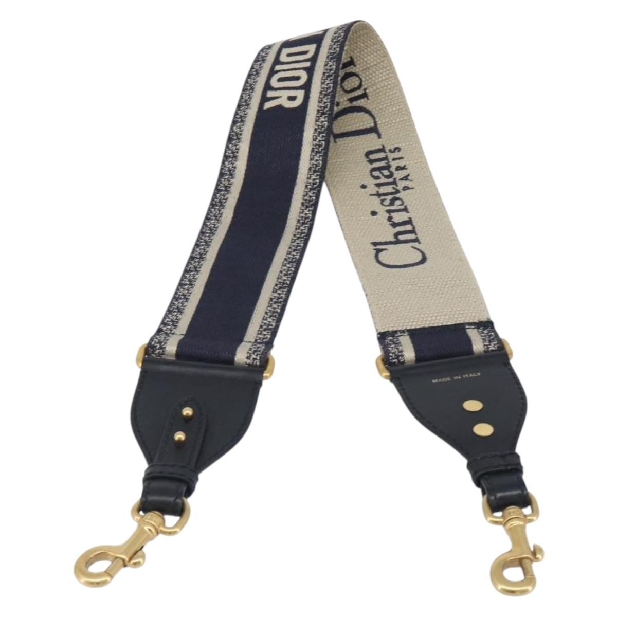 Christian Dior Shoulder Strap Embellished Canvas Navy Canvas Straps Accessory (Pre-Owned)