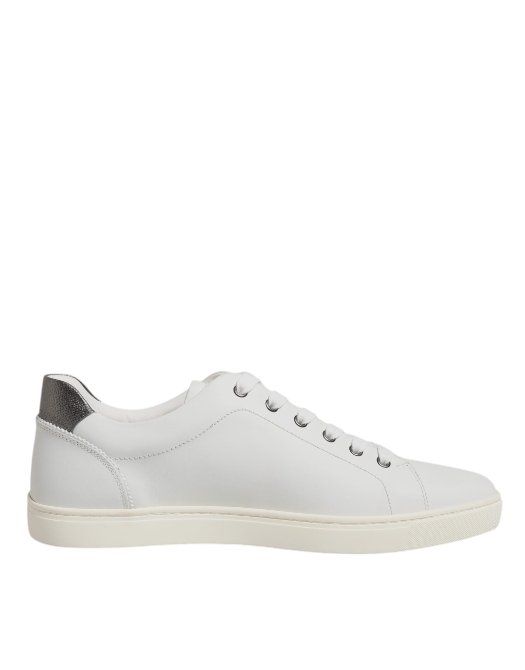 Dolce & Gabbana White Leather Heart Embellished Sneakers Men's Shoes (Pre-Owned)