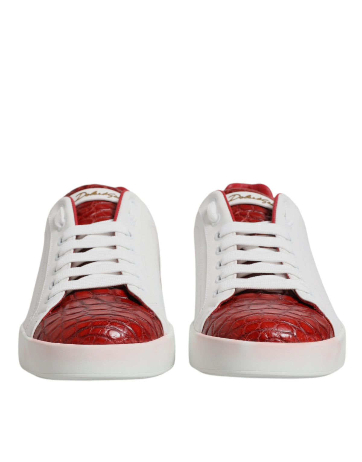Dolce & Gabbana White Red Leather Portofino Men Sneaker Men's Shoes (Pre-Owned)