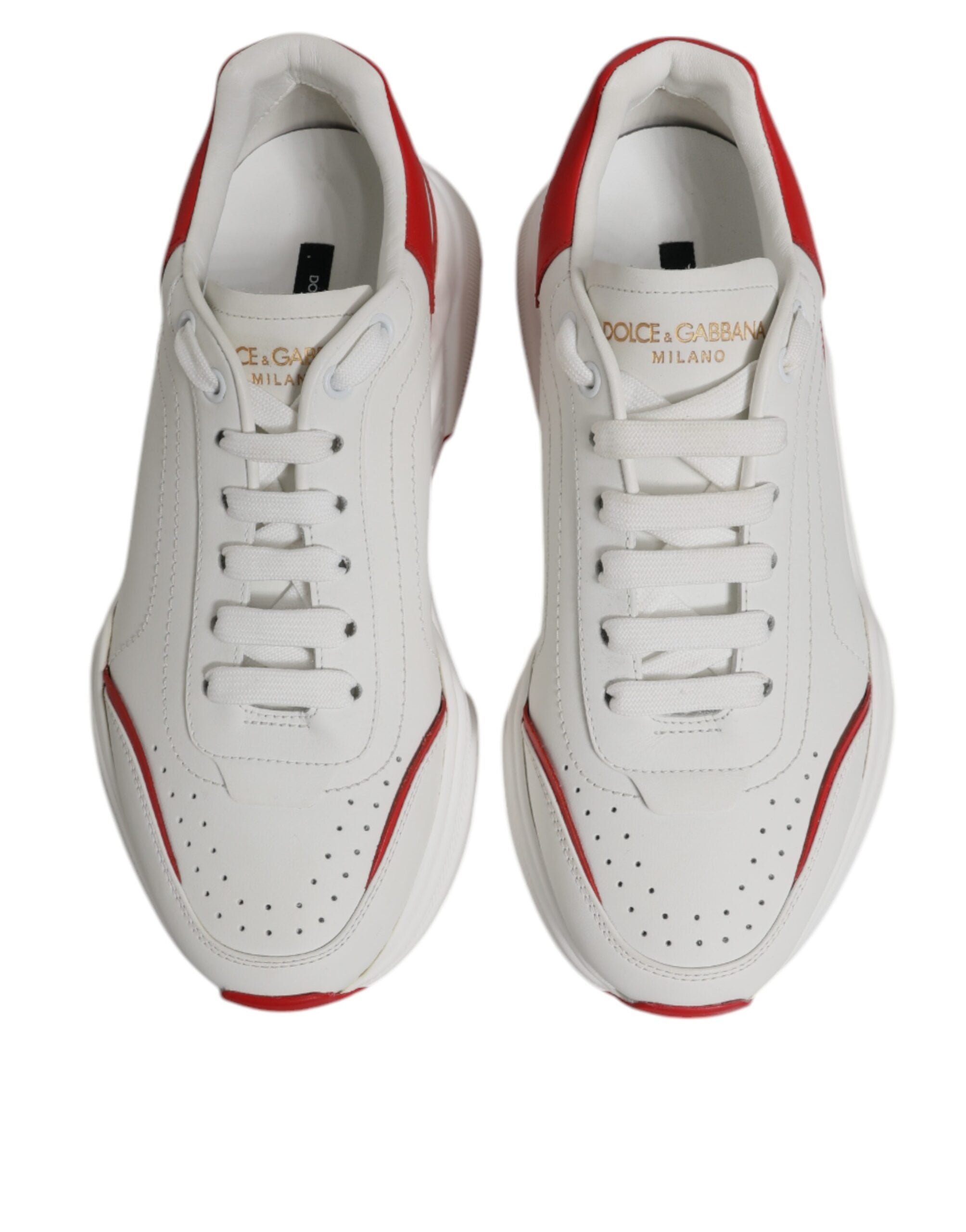 Dolce & Gabbana White Red Leather Daymaster Men Sneakers Men's Shoes