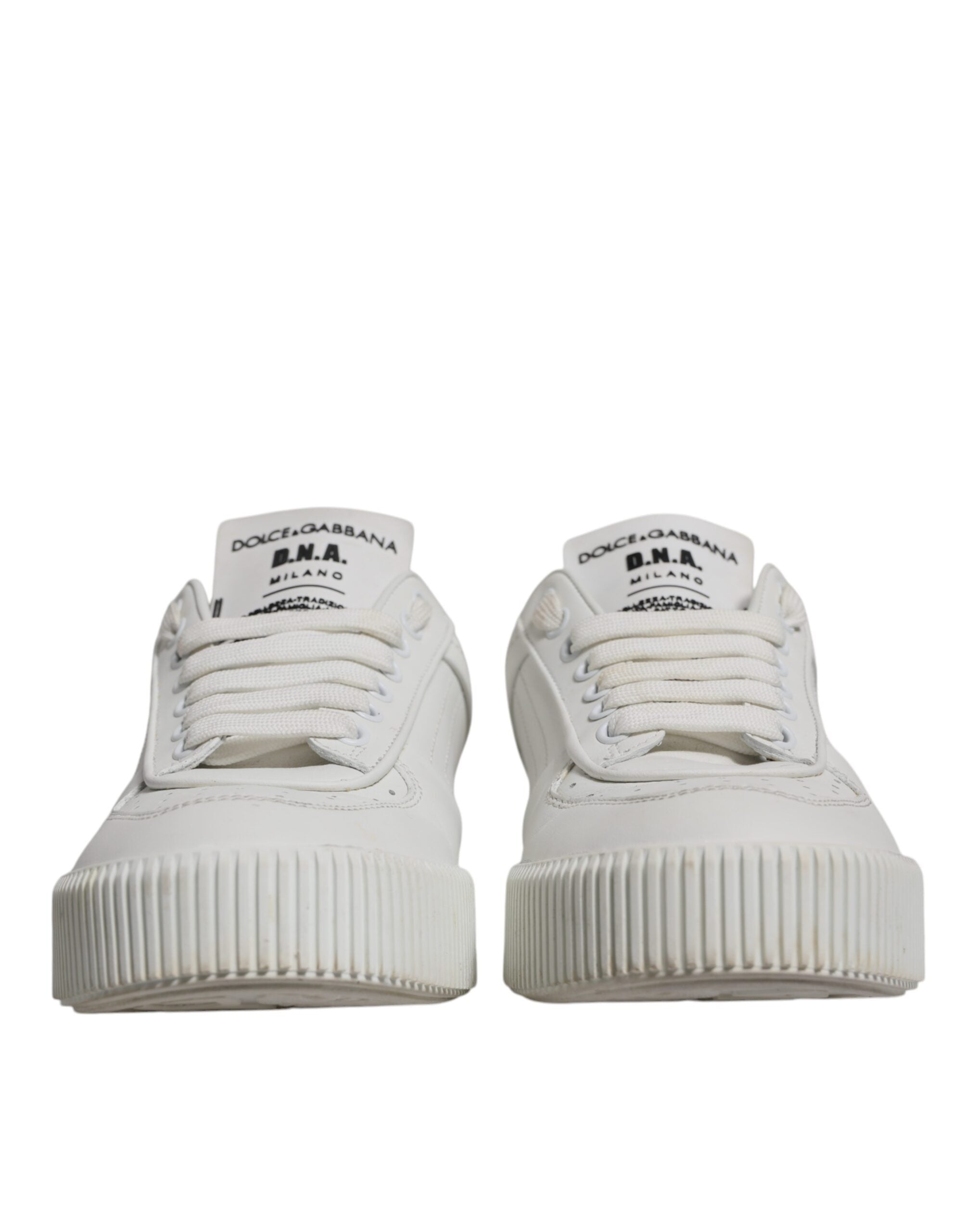 Dolce & Gabbana White Miami Leather Low Top Sneakers Women's Shoes (Pre-Owned)