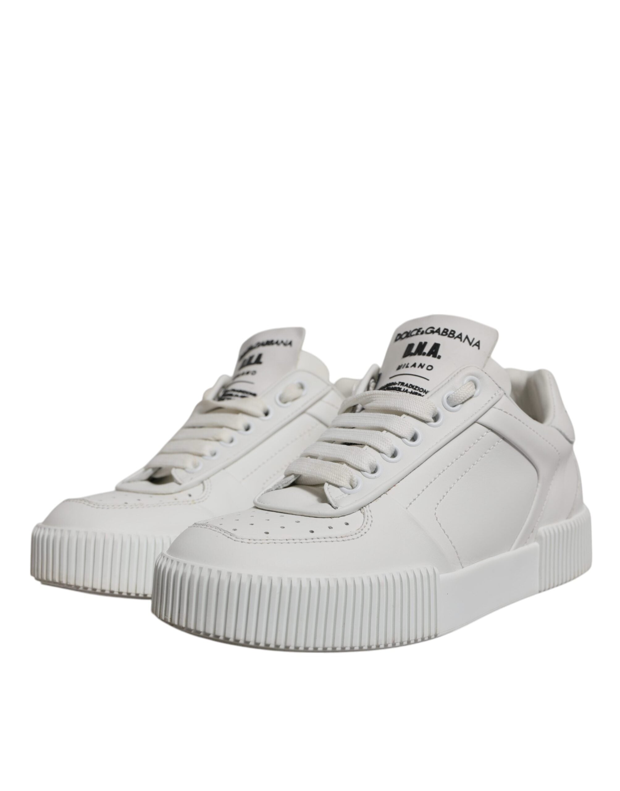 Dolce & Gabbana White Miami Leather Low Top Sneakers Women's Shoes (Pre-Owned)