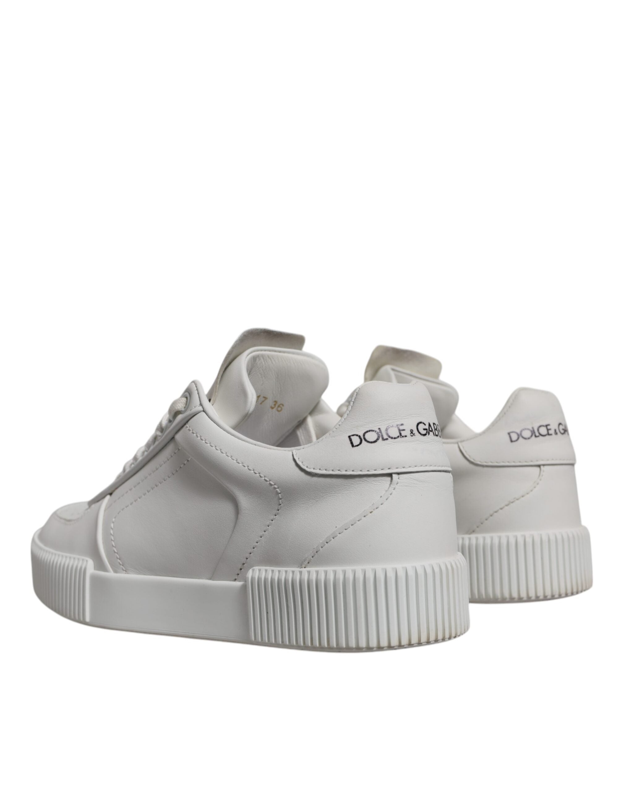 Dolce & Gabbana White Miami Leather Low Top Sneakers Women's Shoes (Pre-Owned)
