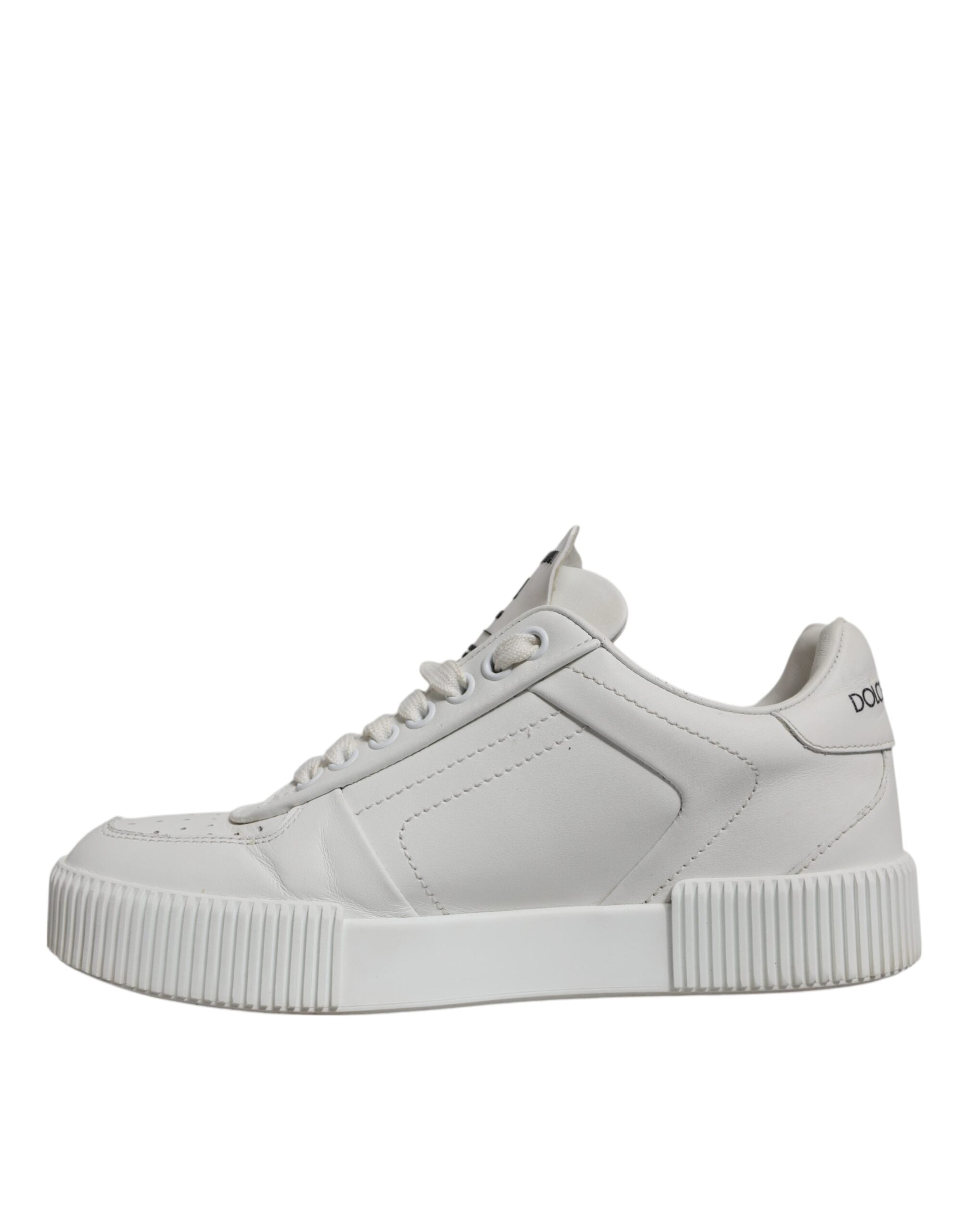 Dolce & Gabbana White Miami Leather Low Top Sneakers Women's Shoes (Pre-Owned)