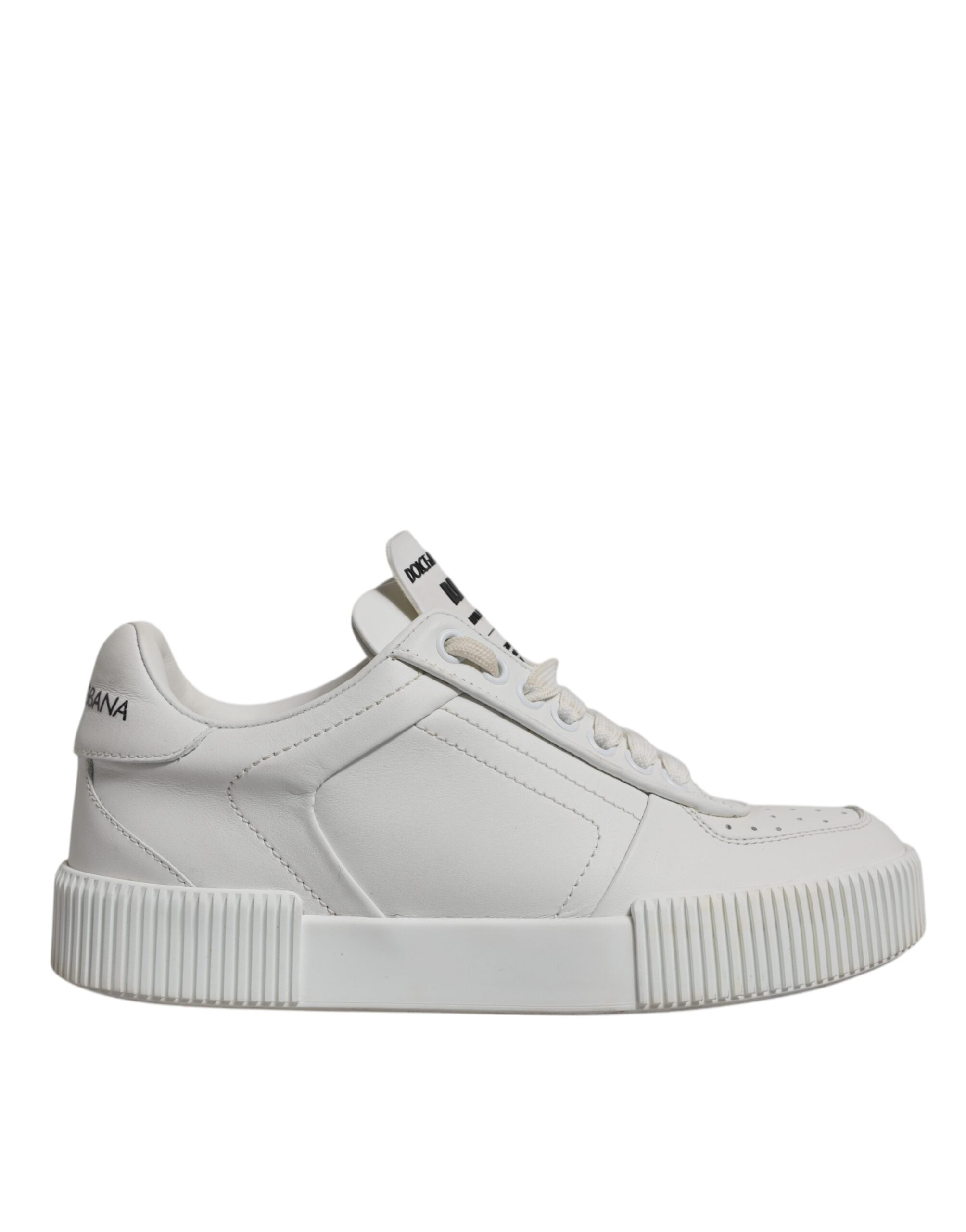 Dolce & Gabbana White Miami Leather Low Top Sneakers Women's Shoes (Pre-Owned)