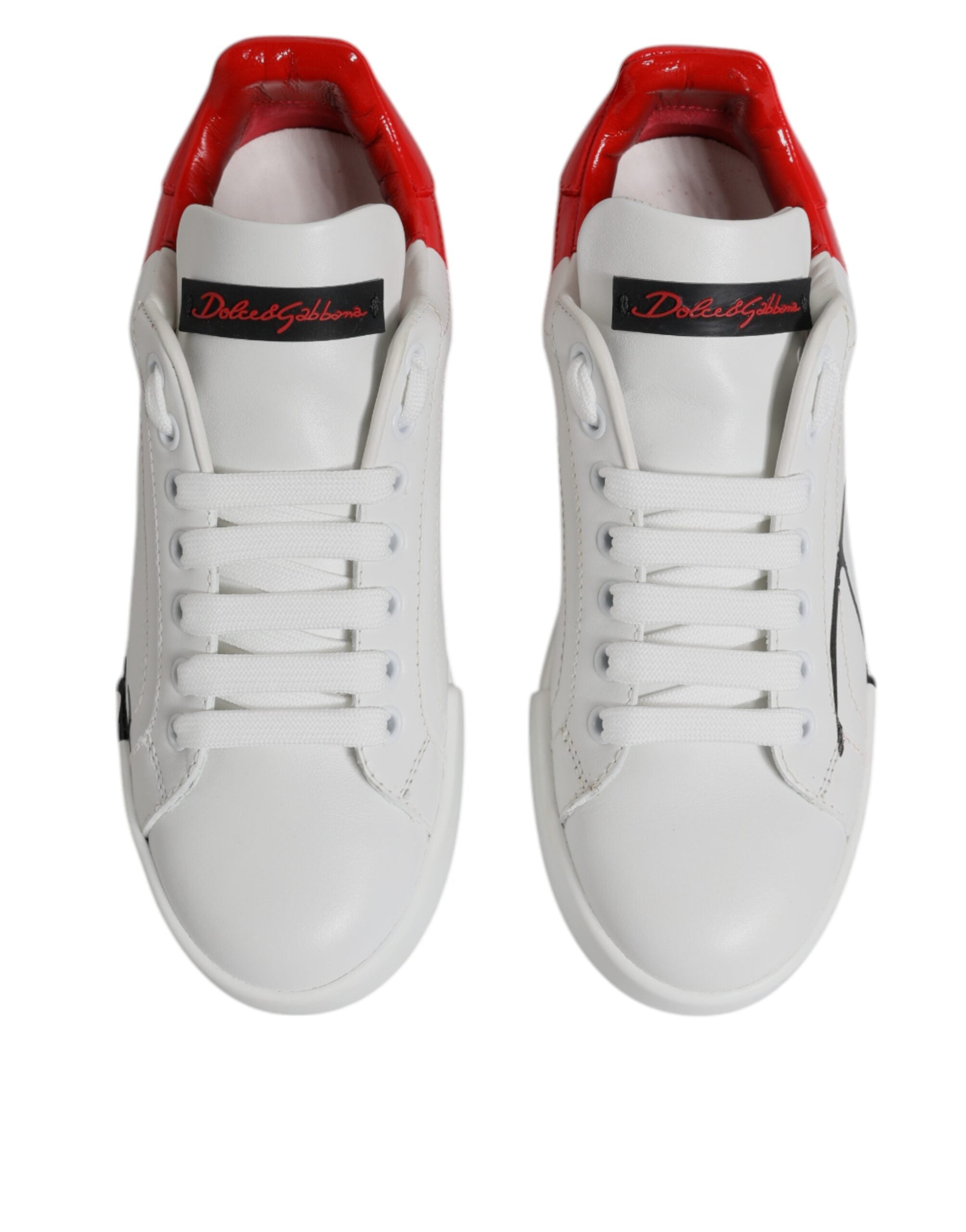 Dolce & Gabbana White Red Logo Portofino Sneakers Women's Shoes (Pre-Owned)