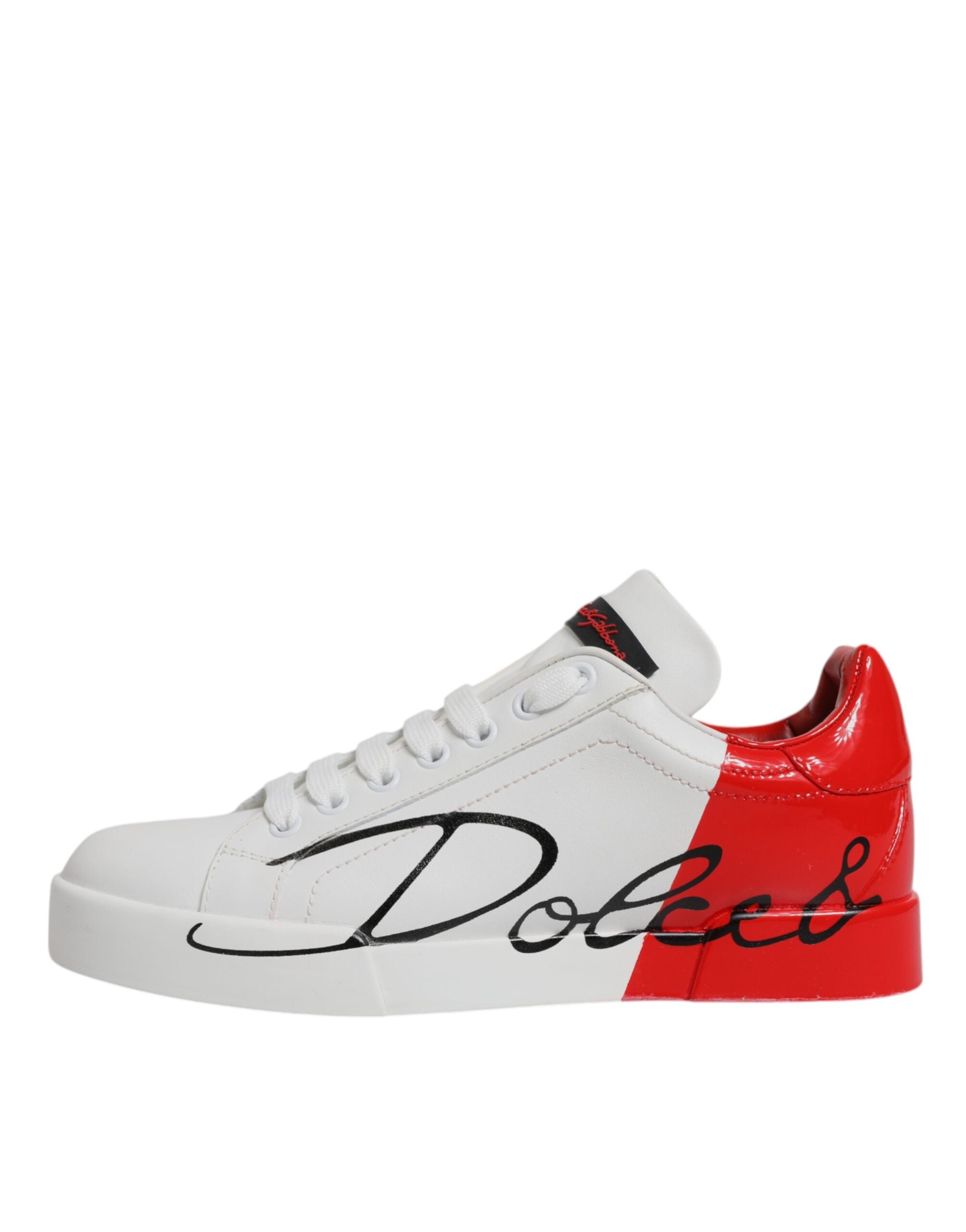 Dolce & Gabbana White Red Logo Portofino Sneakers Women's Shoes (Pre-Owned)