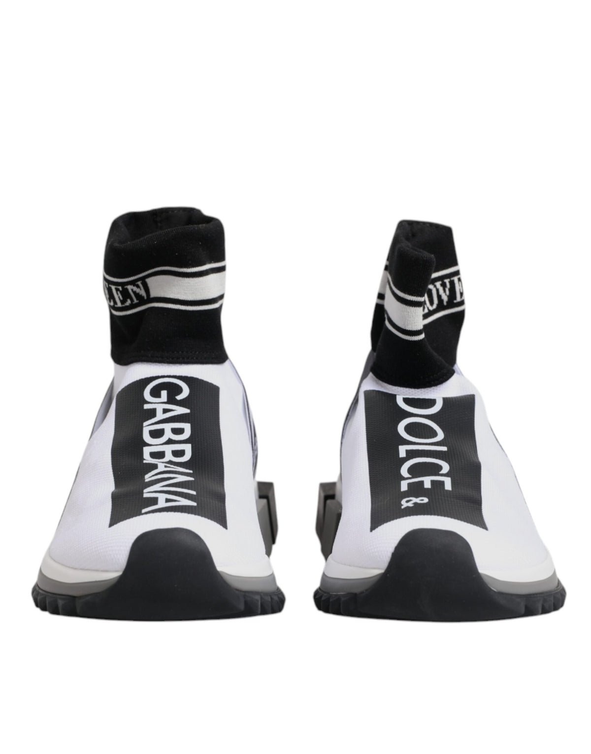 Dolce & Gabbana White Black Sorrento Socks Sneakers Men's Shoes