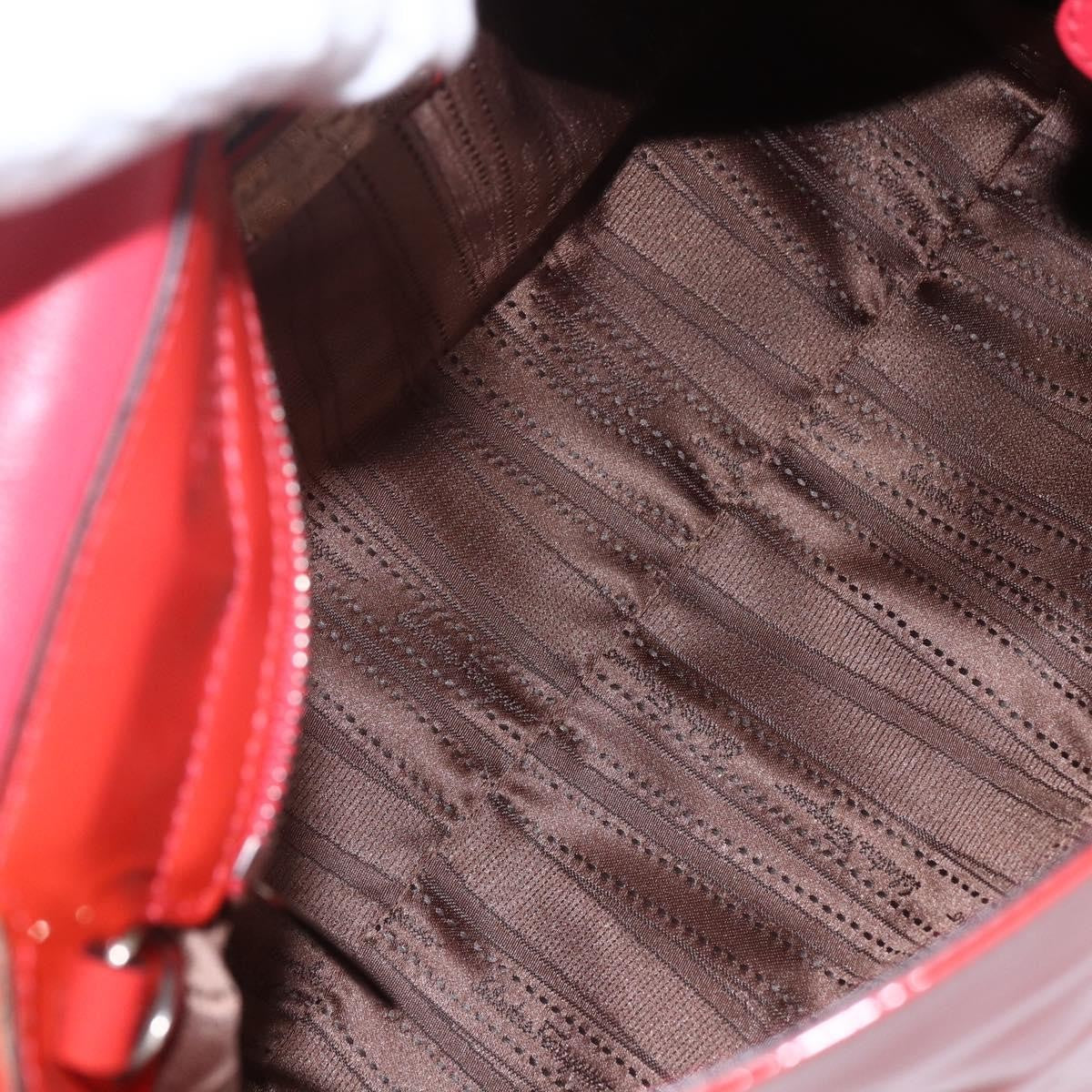 Salvatore Ferragamo Gancini Patent Leather Red Patent_Leather Handbag (Pre-Owned)