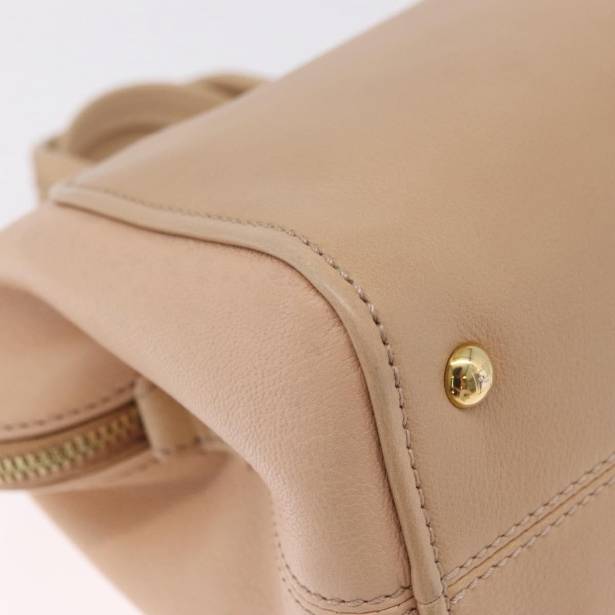 Fendi Chameleon Satchel Leather Beige Leather Handbag (Pre-Owned)