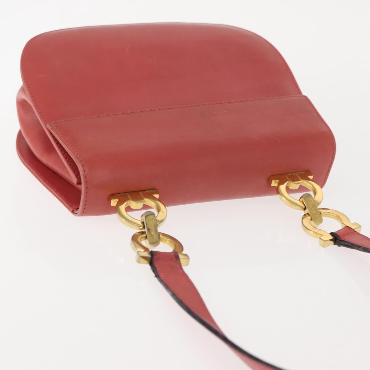 Salvatore Ferragamo Gancini Leather Pink Leather Shoulder Bag Bag (Pre-Owned)