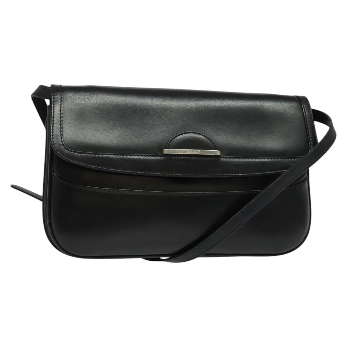 Bally Vintage Leather Black Leather Shoulder Bag Bag (Pre-Owned)