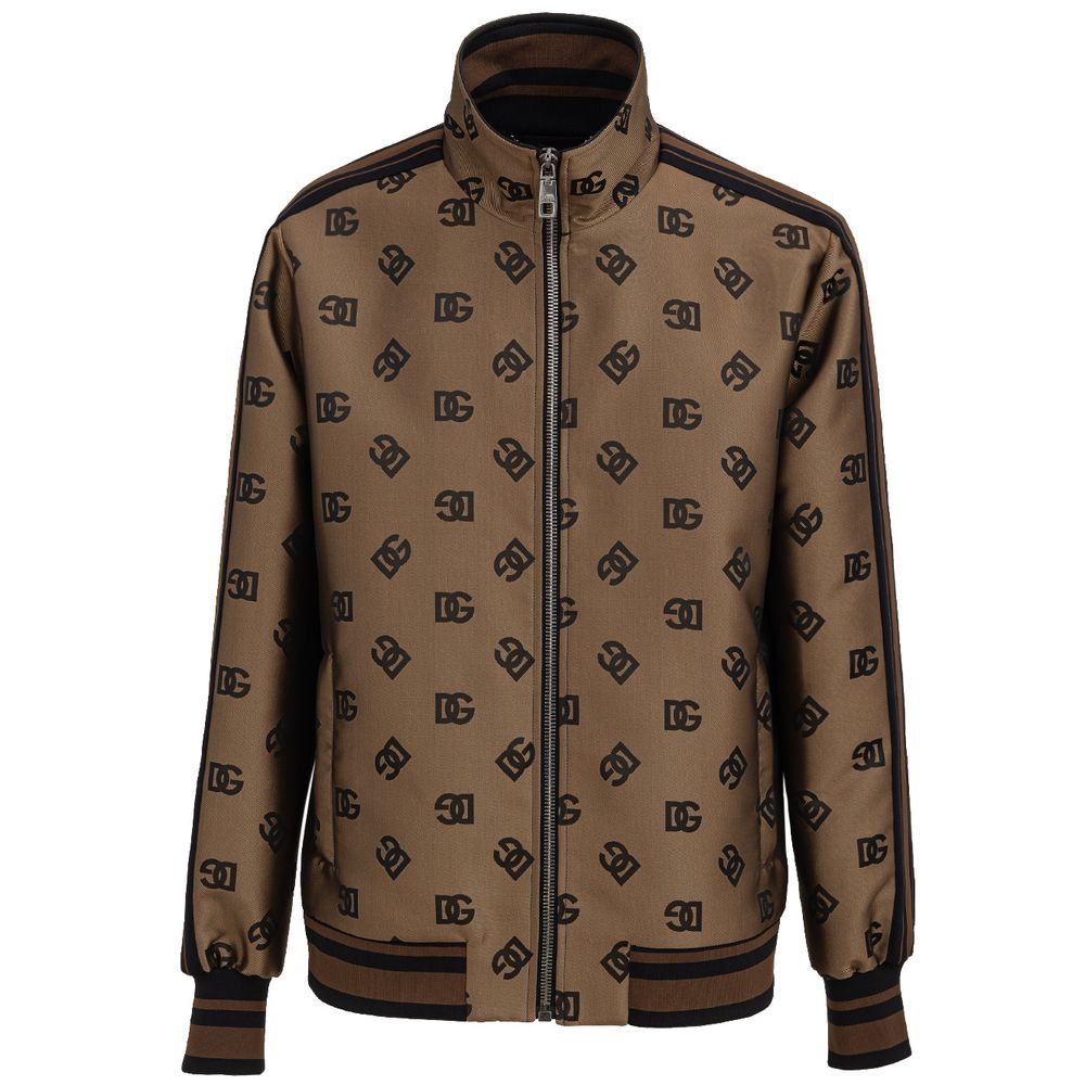 Dolce & Gabbana Bronze Polyester Shell Men's Jacket