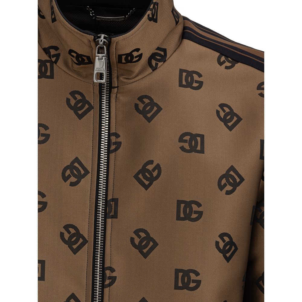 Dolce & Gabbana Bronze Polyester Shell Men's Jacket