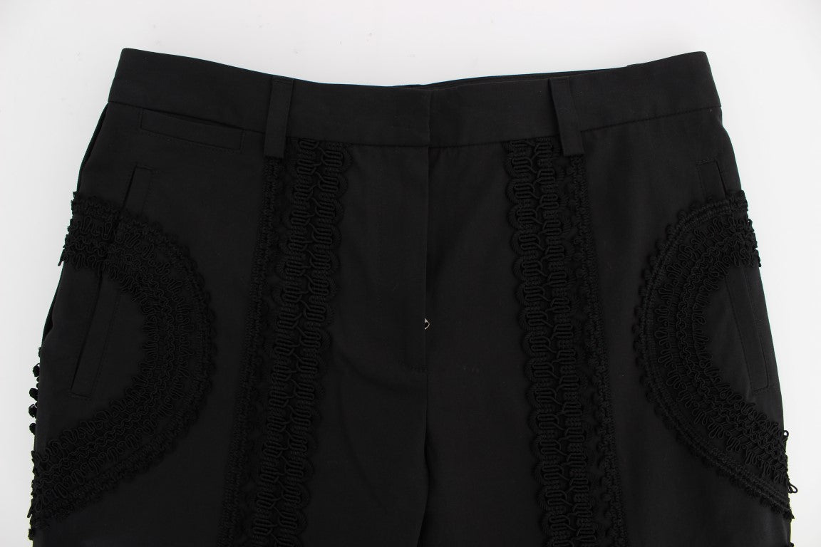 Dolce & Gabbana Black Cotton Stretch Torero Capris Women's Pants