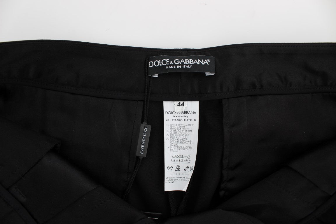 Dolce & Gabbana Black Cotton Stretch Torero Capris Women's Pants