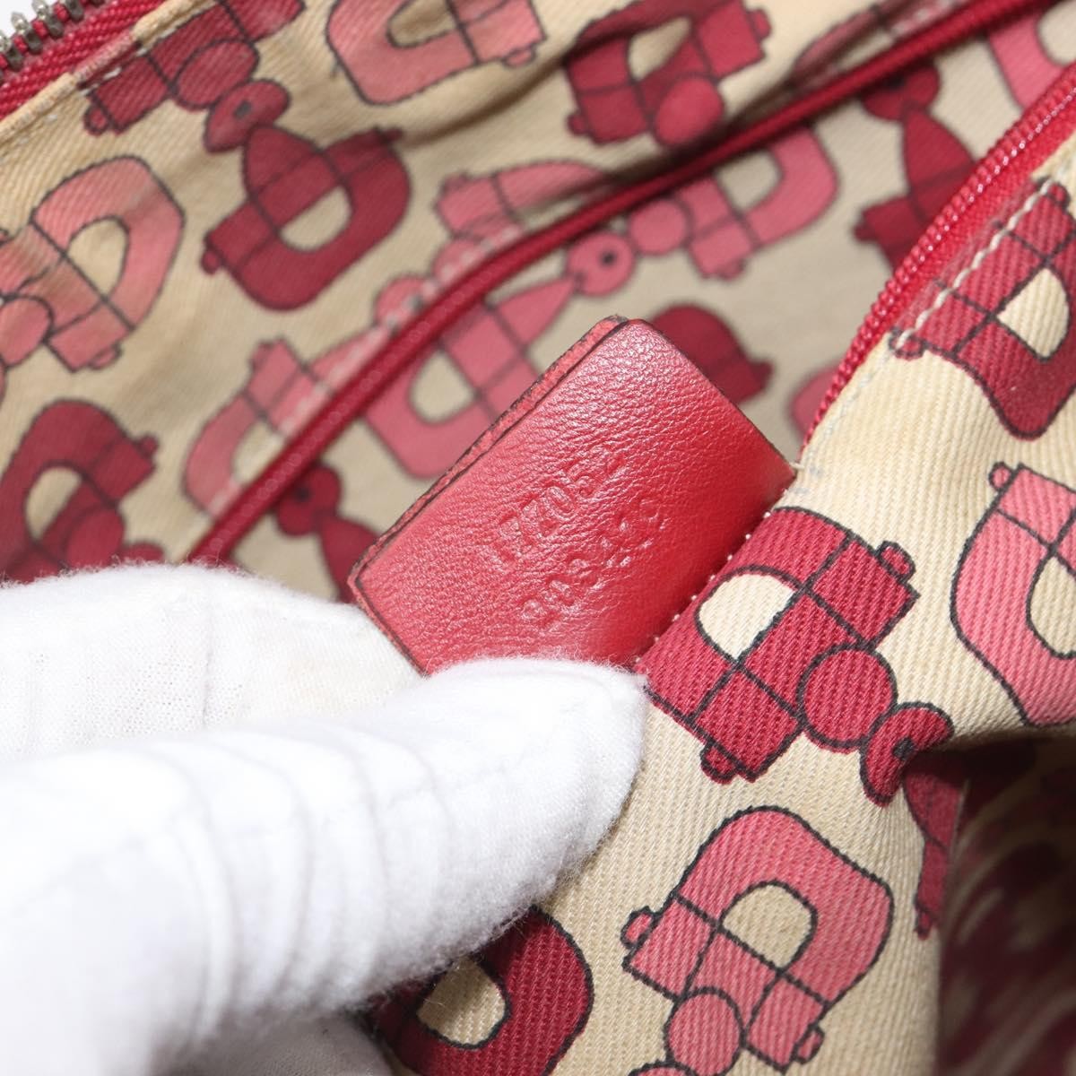 Gucci Princy Boston Guccissima Leather Red Leather Handbag (Pre-Owned)