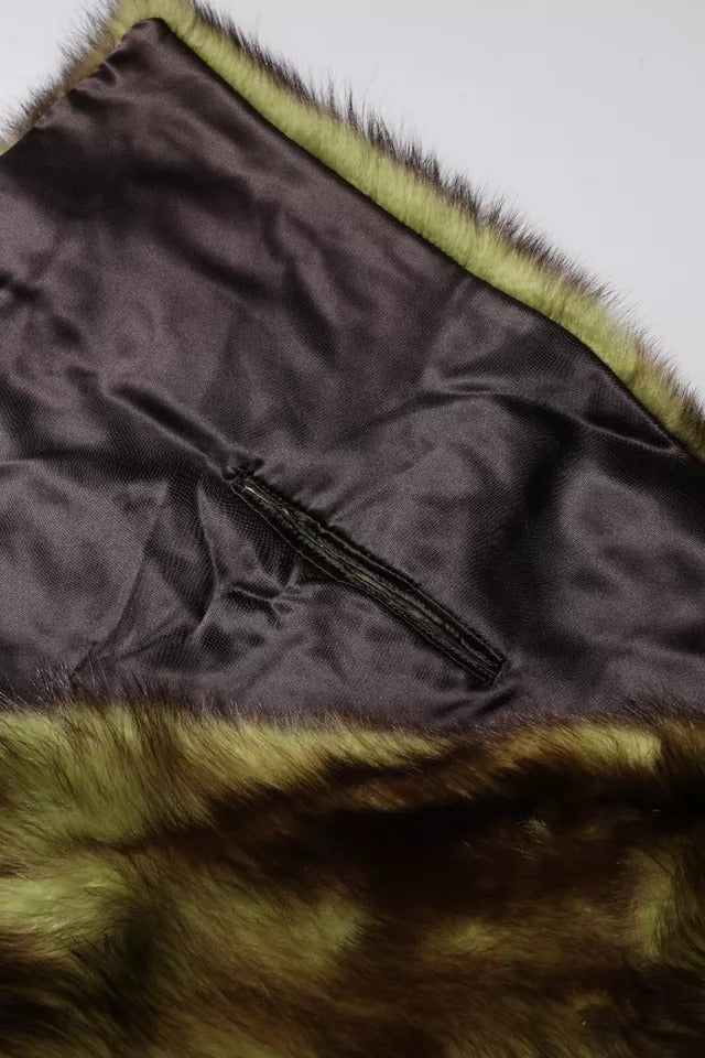 Dolce & Gabbana Multicolor Fur Shawl Neck Wrap Cover Collar Women's Scarf