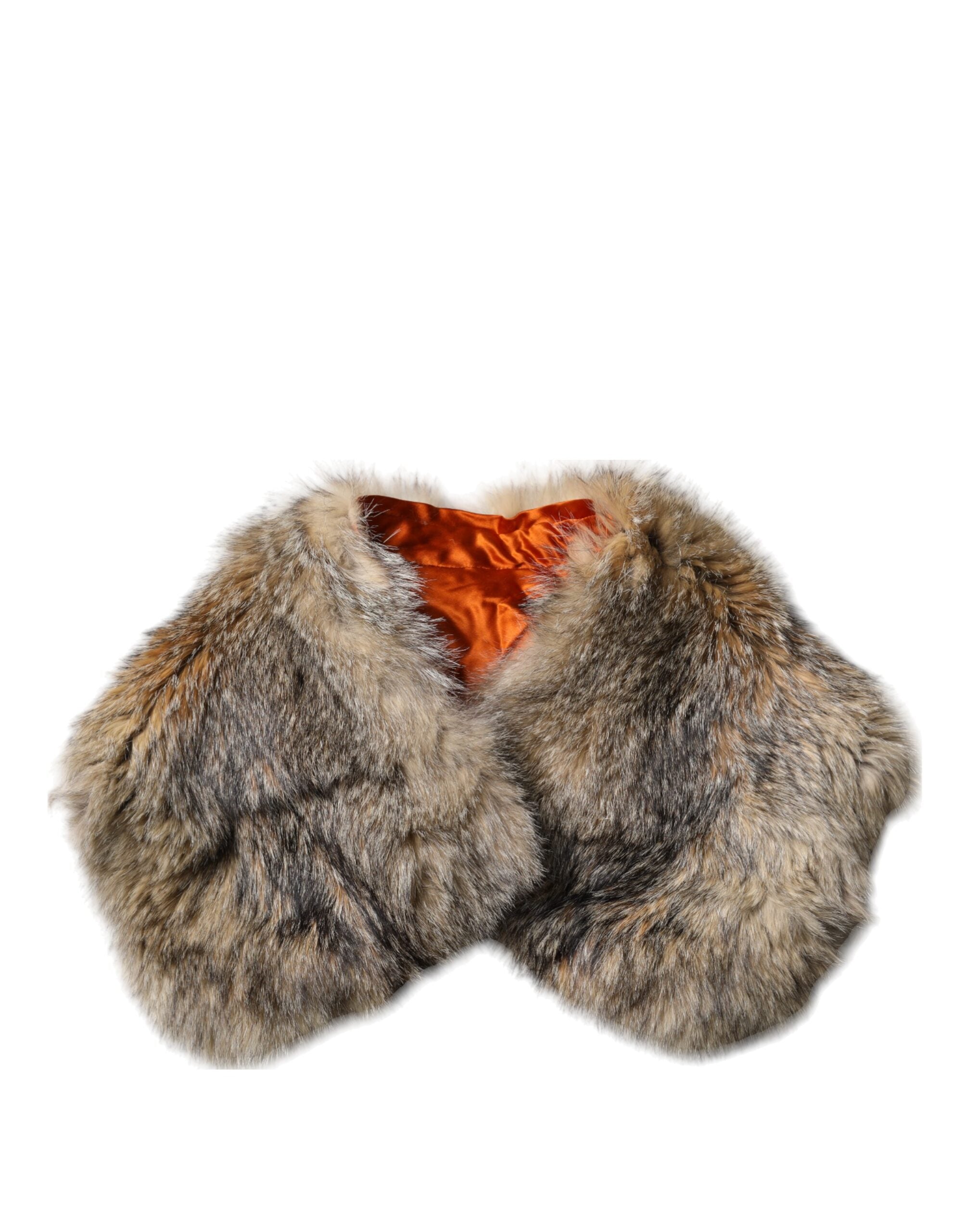 Dolce & Gabbana Brown Fur Shoulder Collar Neck Wrap Women's Scarf