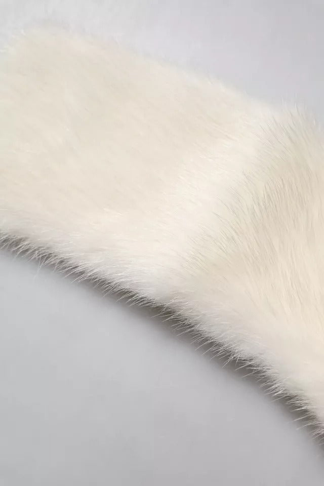 Dolce & Gabbana White Mink Fur Collar Women Neck Wrap Women's Scarf