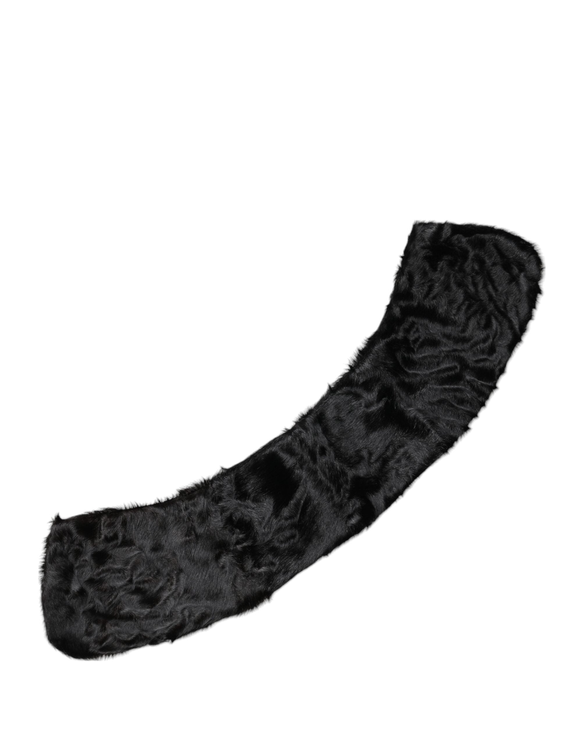 Dolce & Gabbana Black Lamb Fur Collar Women Neck Wrap Women's Scarf