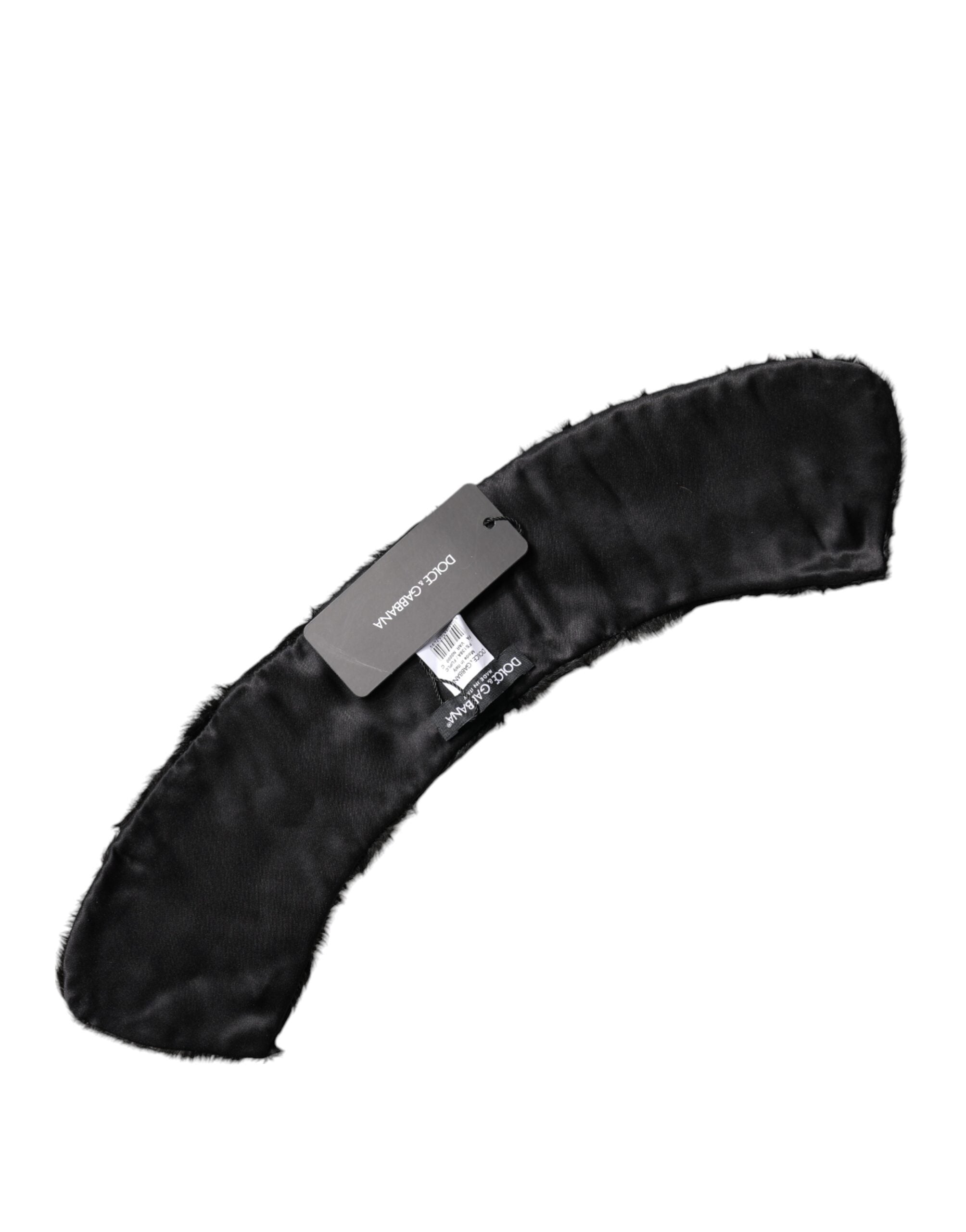 Dolce & Gabbana Black Lamb Fur Collar Women Neck Wrap Women's Scarf