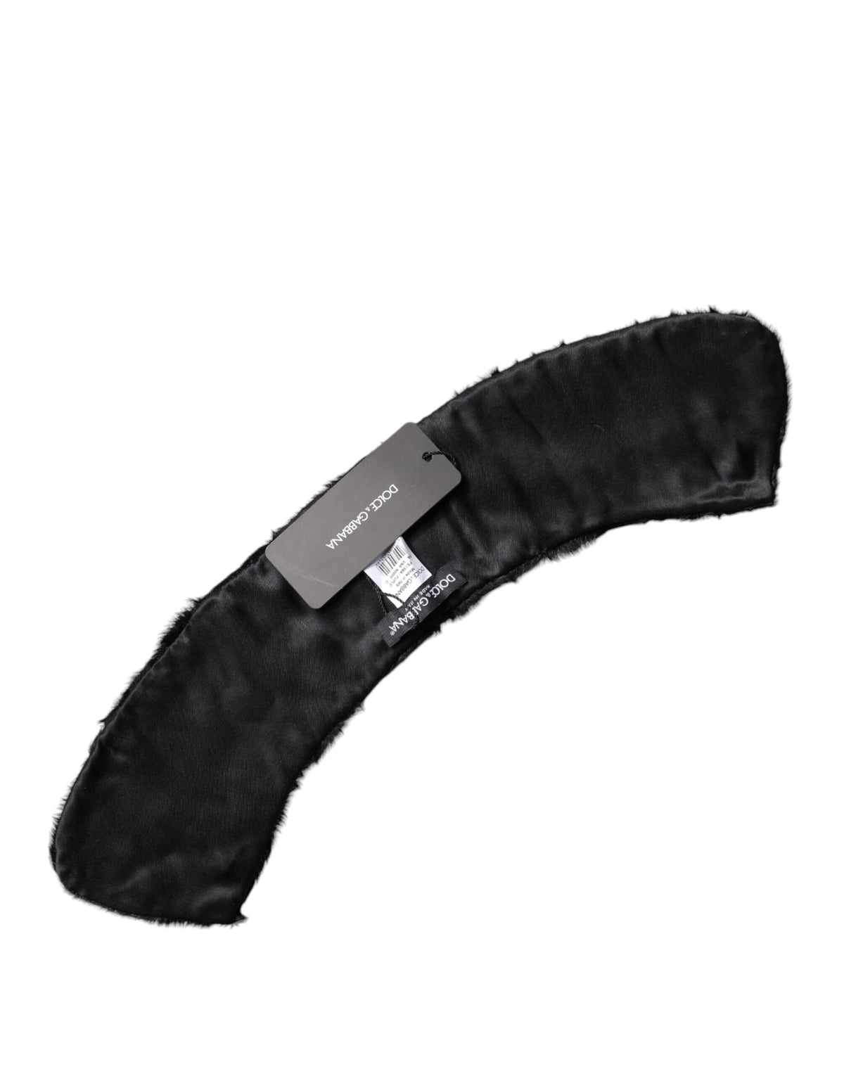 Dolce & Gabbana Black Lamb Fur Collar Women Neck Wrap Women's Scarf