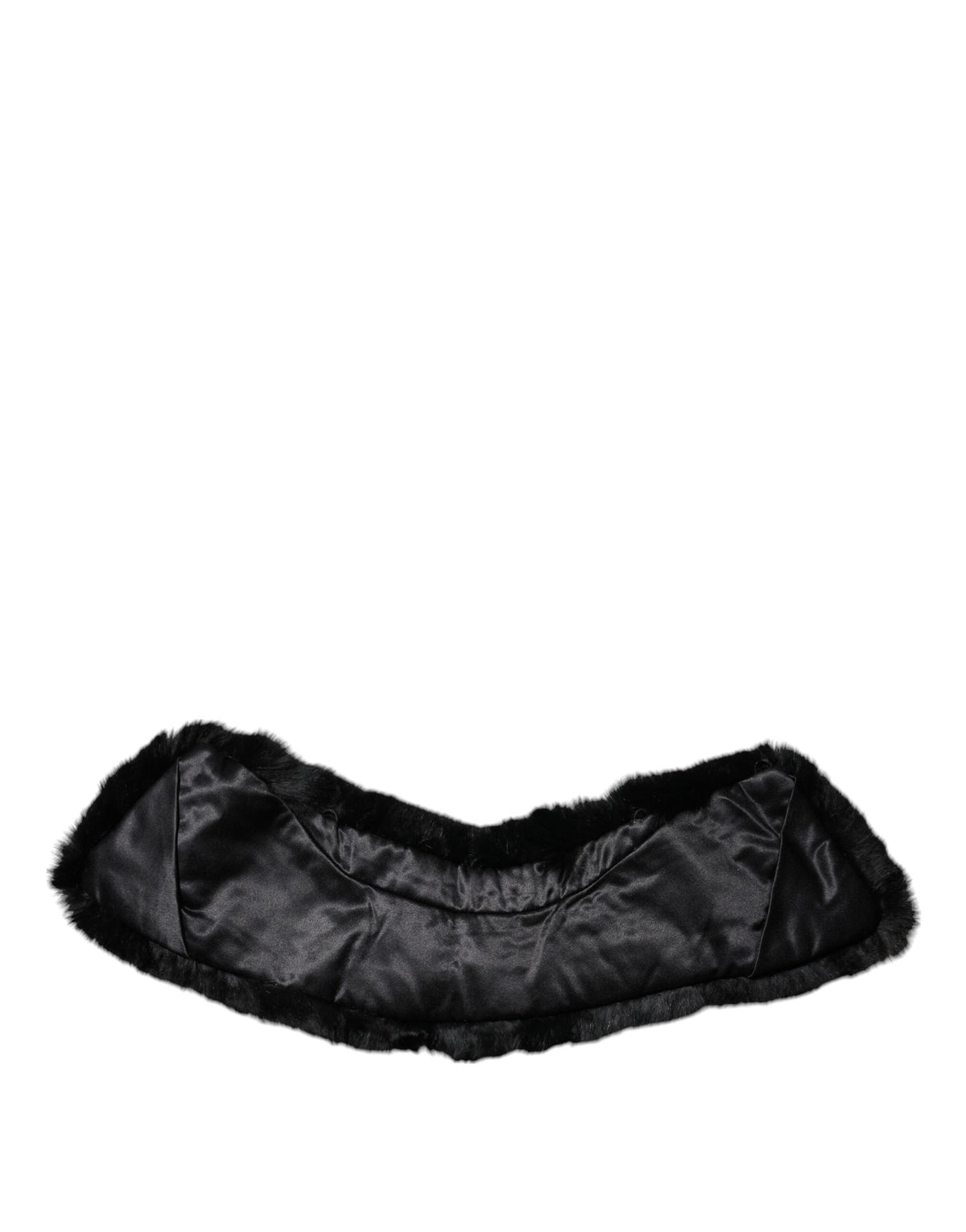 Dolce & Gabbana Black Lamb Fur Collar Women Neck Wrap Women's Scarf