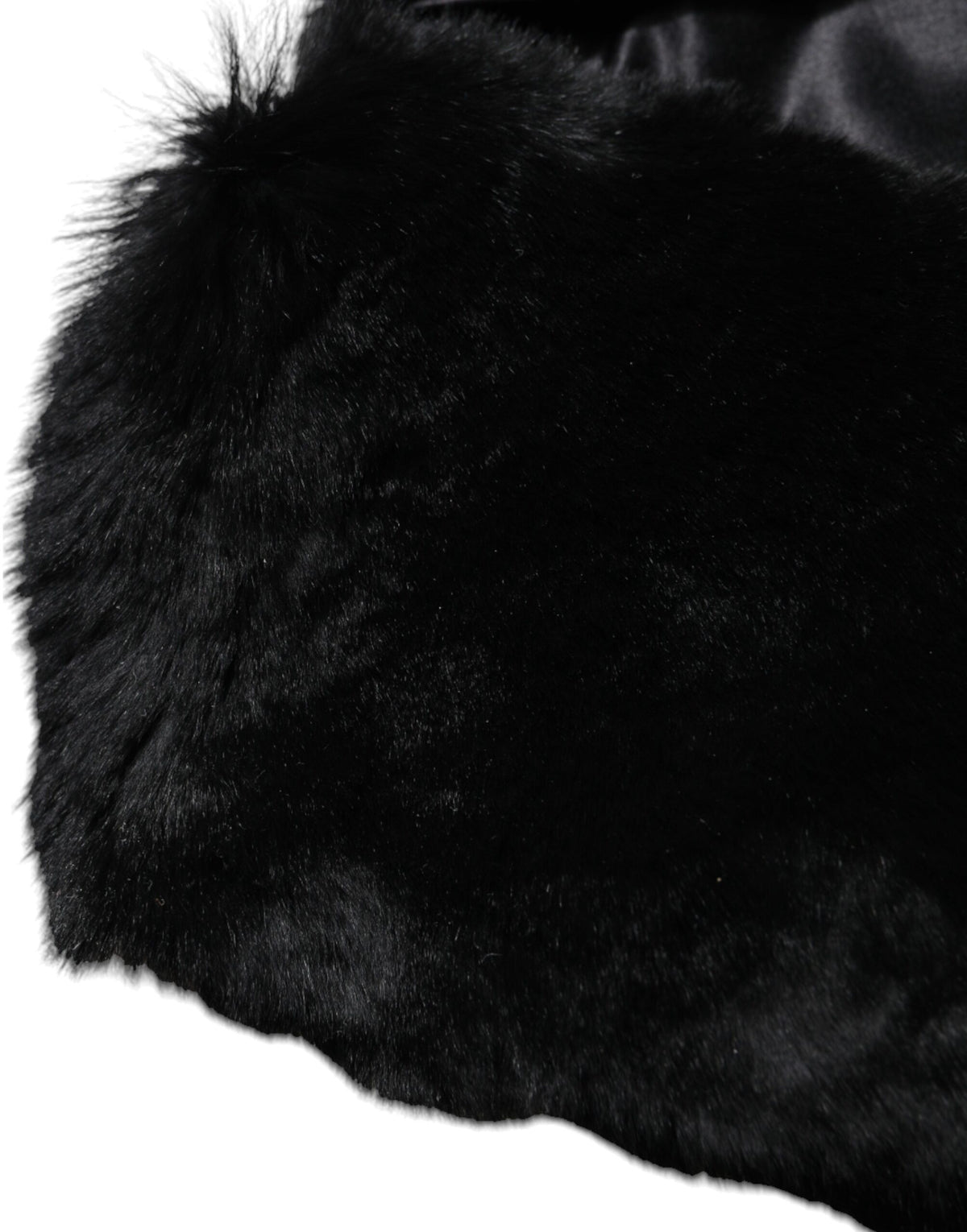 Dolce & Gabbana Black Lamb Fur Collar Women Neck Wrap Women's Scarf