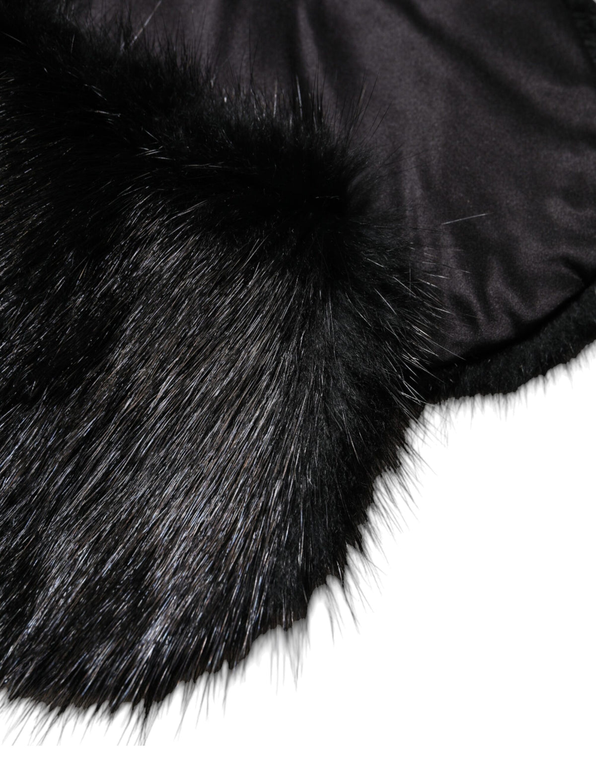 Dolce & Gabbana Black Fur Shawl Neck Wrap Cover Collar Women's Scarf