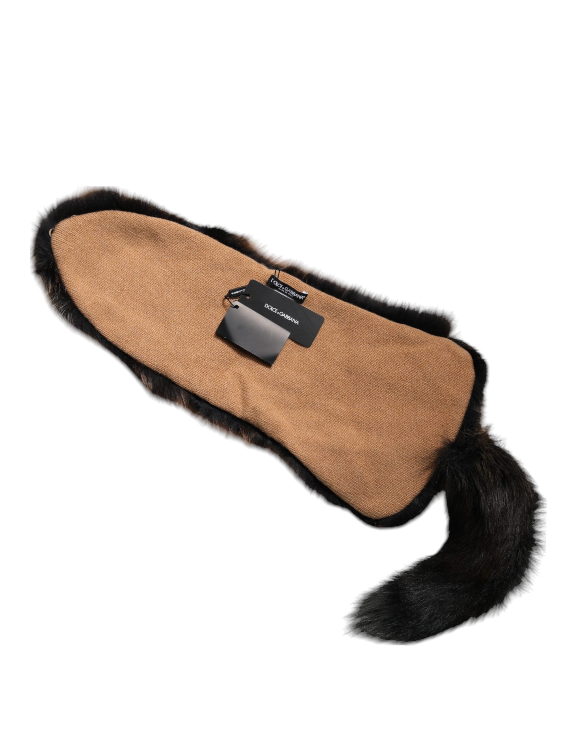 Dolce & Gabbana Brown Red Fox Fur Neck Warmer Winter Women's Scarf