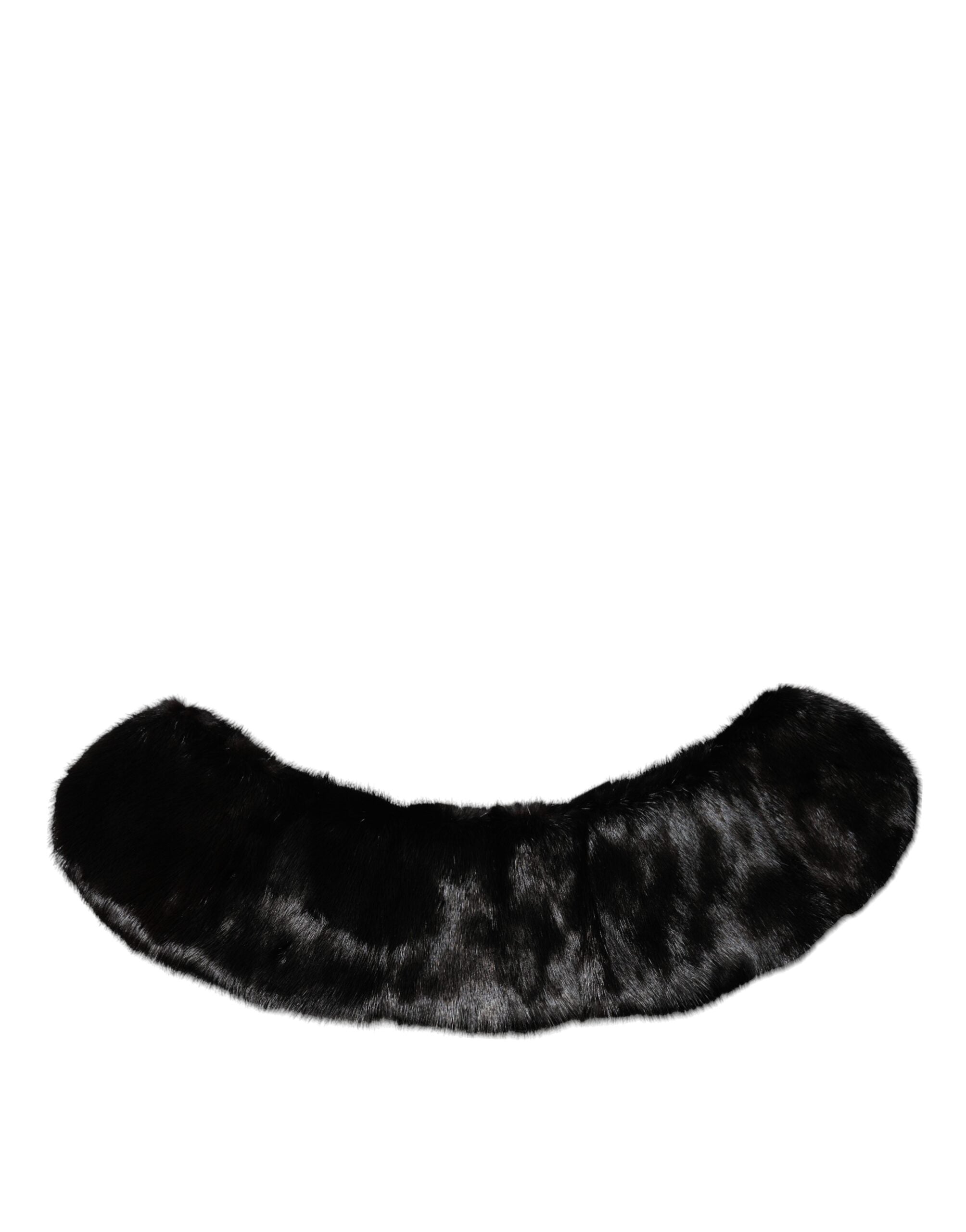 Dolce & Gabbana Black Fur Shawl Neck Wrap Cover Collar Women's Scarf