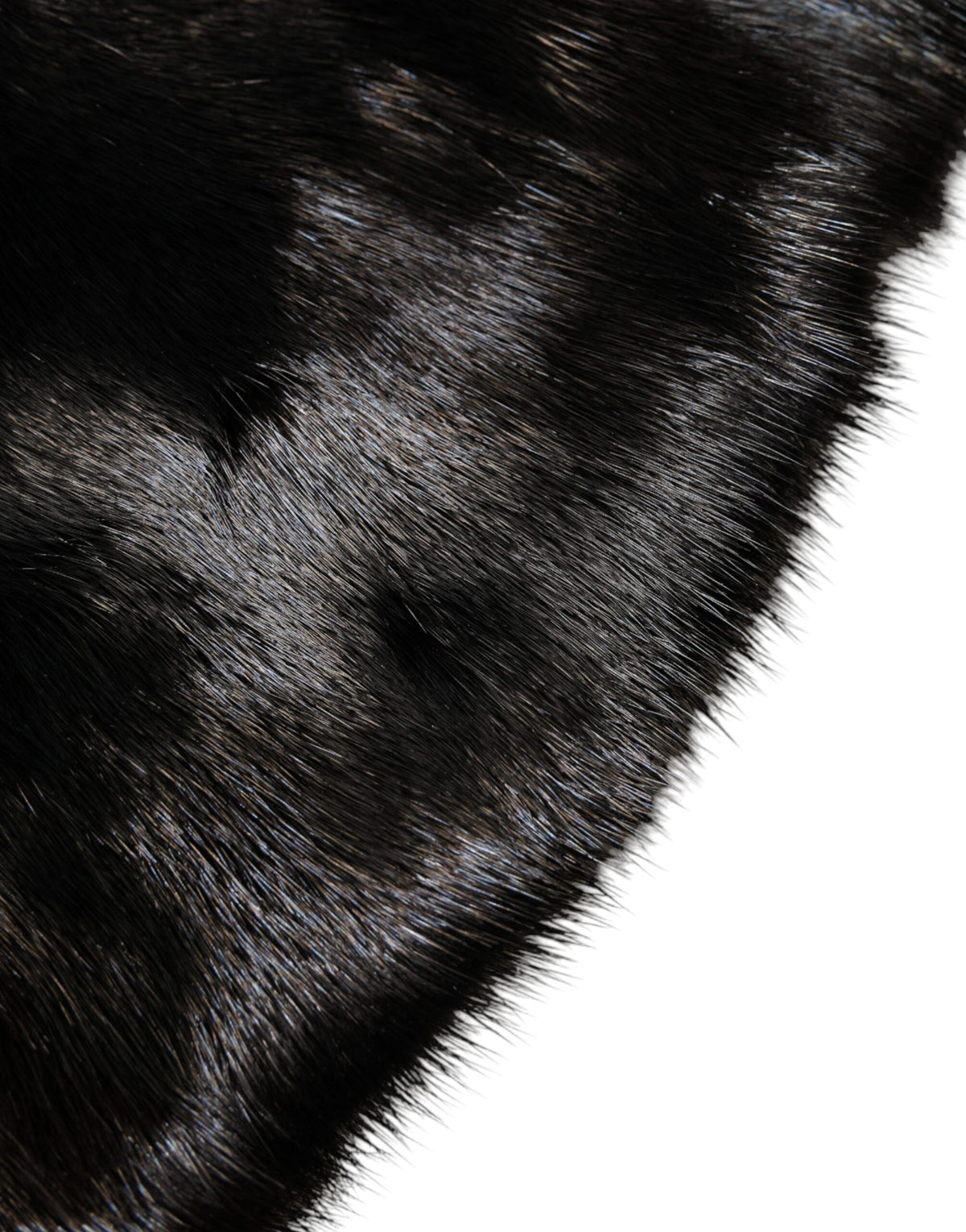 Dolce & Gabbana Black Fur Shawl Neck Wrap Cover Collar Women's Scarf