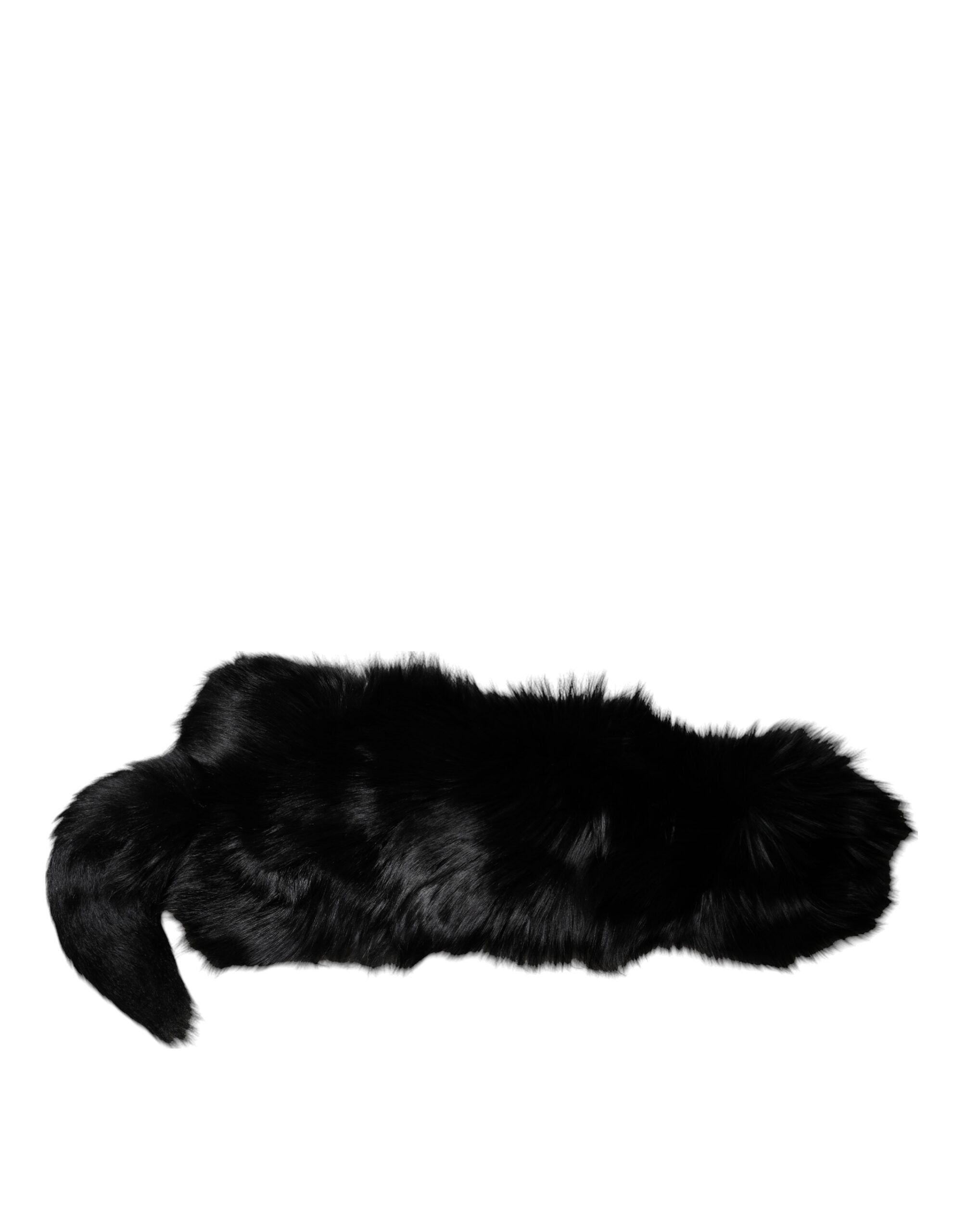 Dolce & Gabbana Black Fox Fur Neck Wrap Warmer Winter Women's Scarf