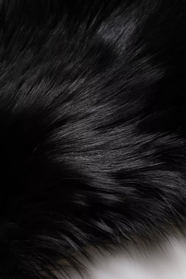 Dolce & Gabbana Black Fox Fur Neck Wrap Warmer Winter Women's Scarf
