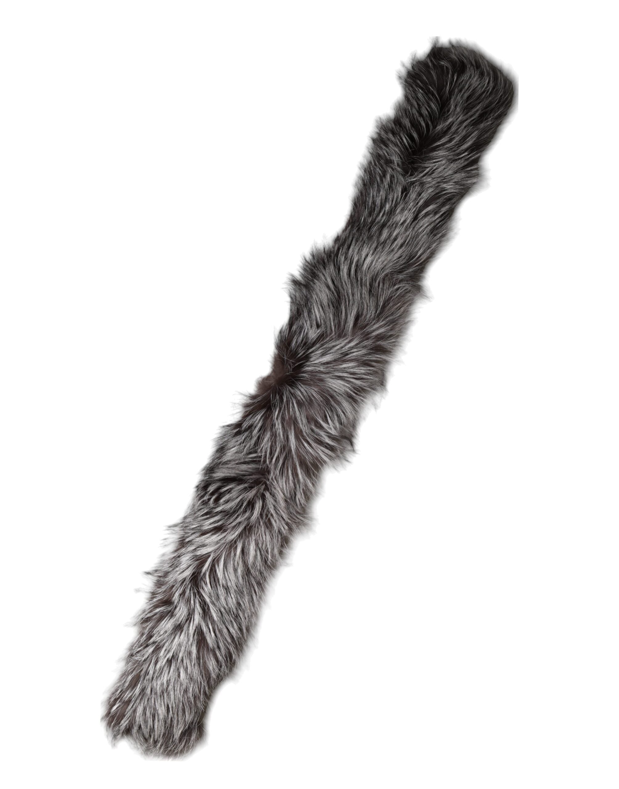 Dolce & Gabbana Gray Fox Fur Neck Wrap Warmer Winter Women's Scarf