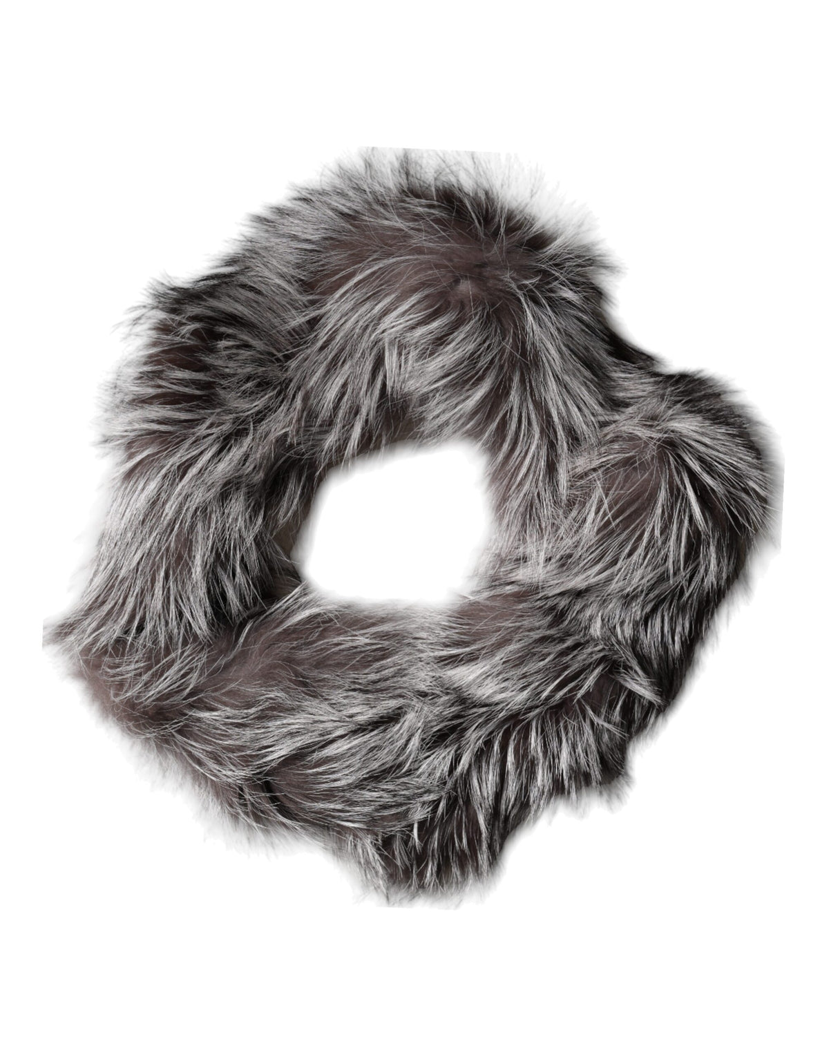 Dolce & Gabbana Gray Fox Fur Neck Wrap Warmer Winter Women's Scarf