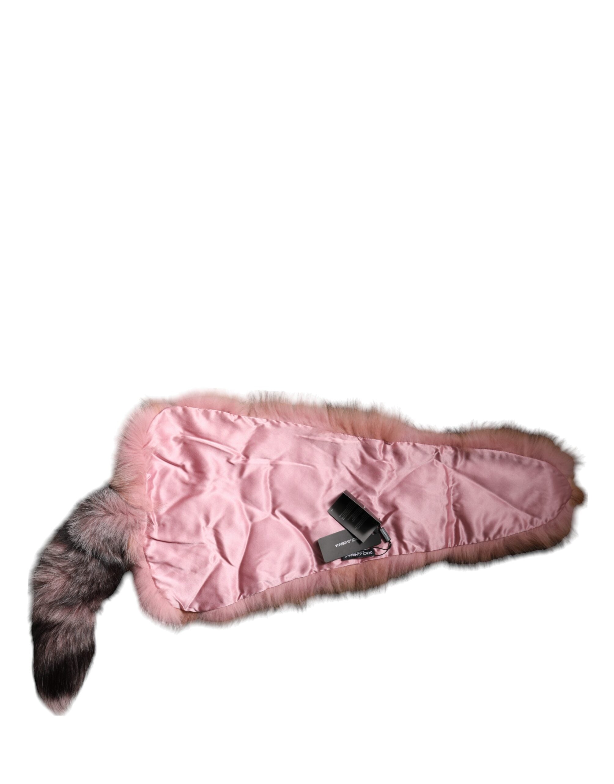 Dolce & Gabbana Pink Frost Fox Fur Neck Warmer Winter Women's Scarf