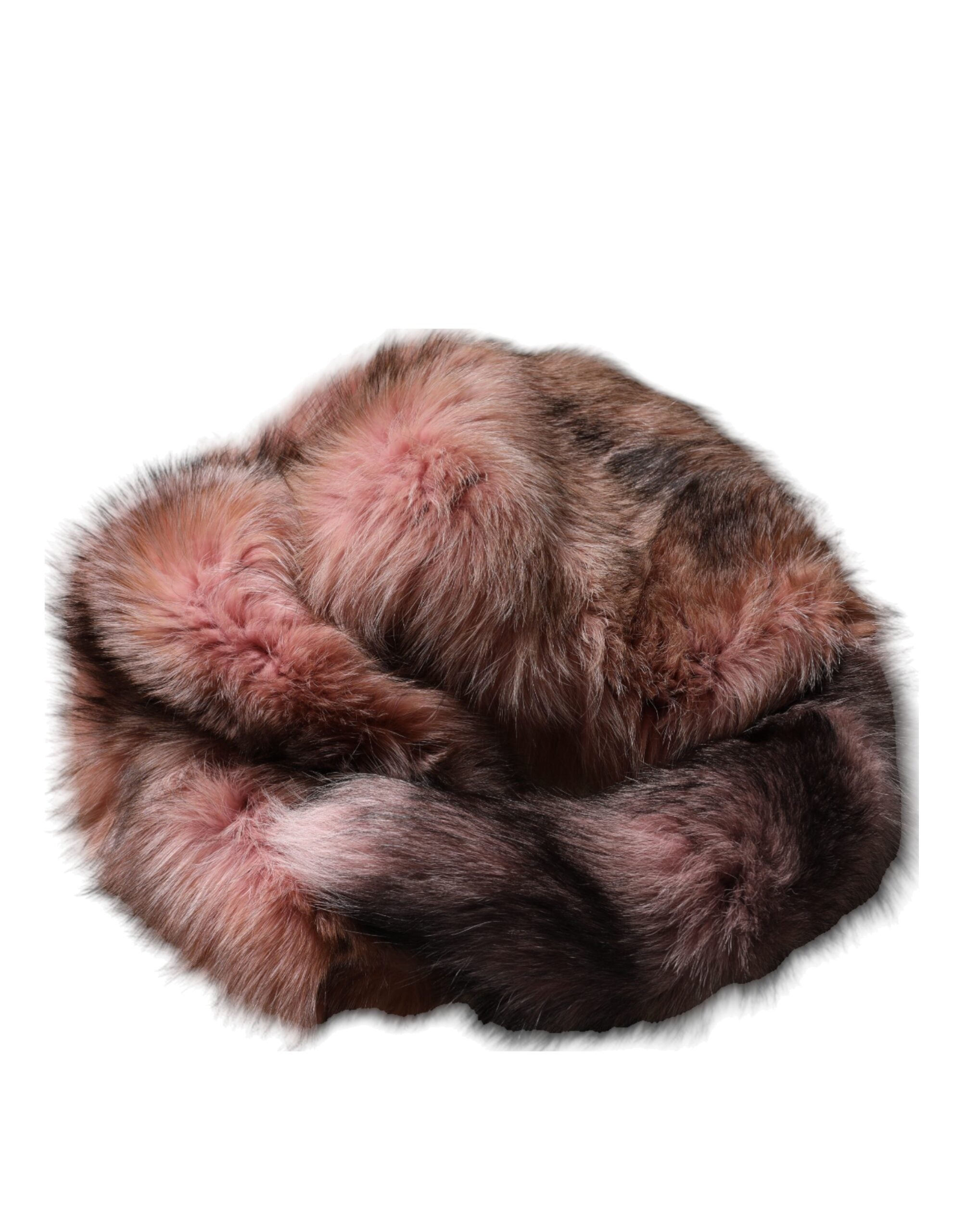 Dolce & Gabbana Pink Frost Fox Fur Neck Warmer Winter Women's Scarf