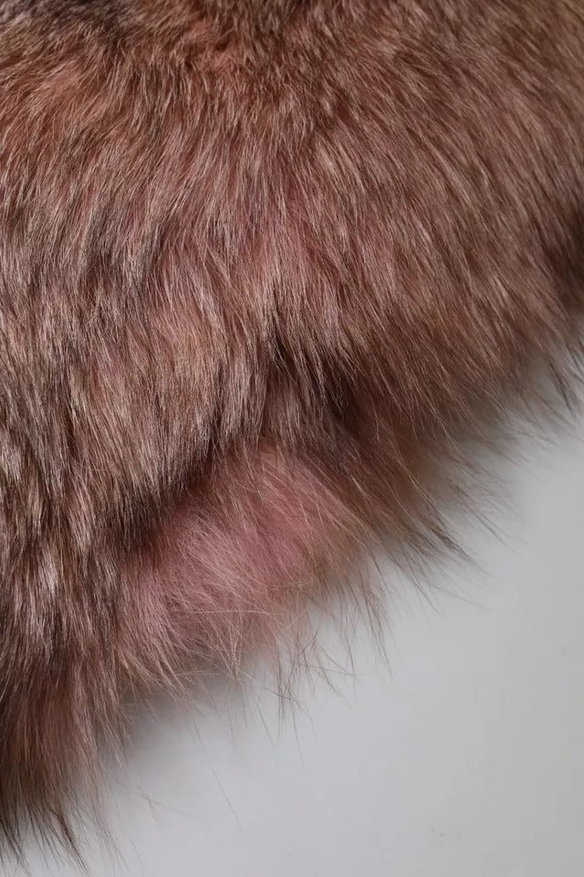Dolce & Gabbana Pink Frost Fox Fur Neck Warmer Winter Women's Scarf